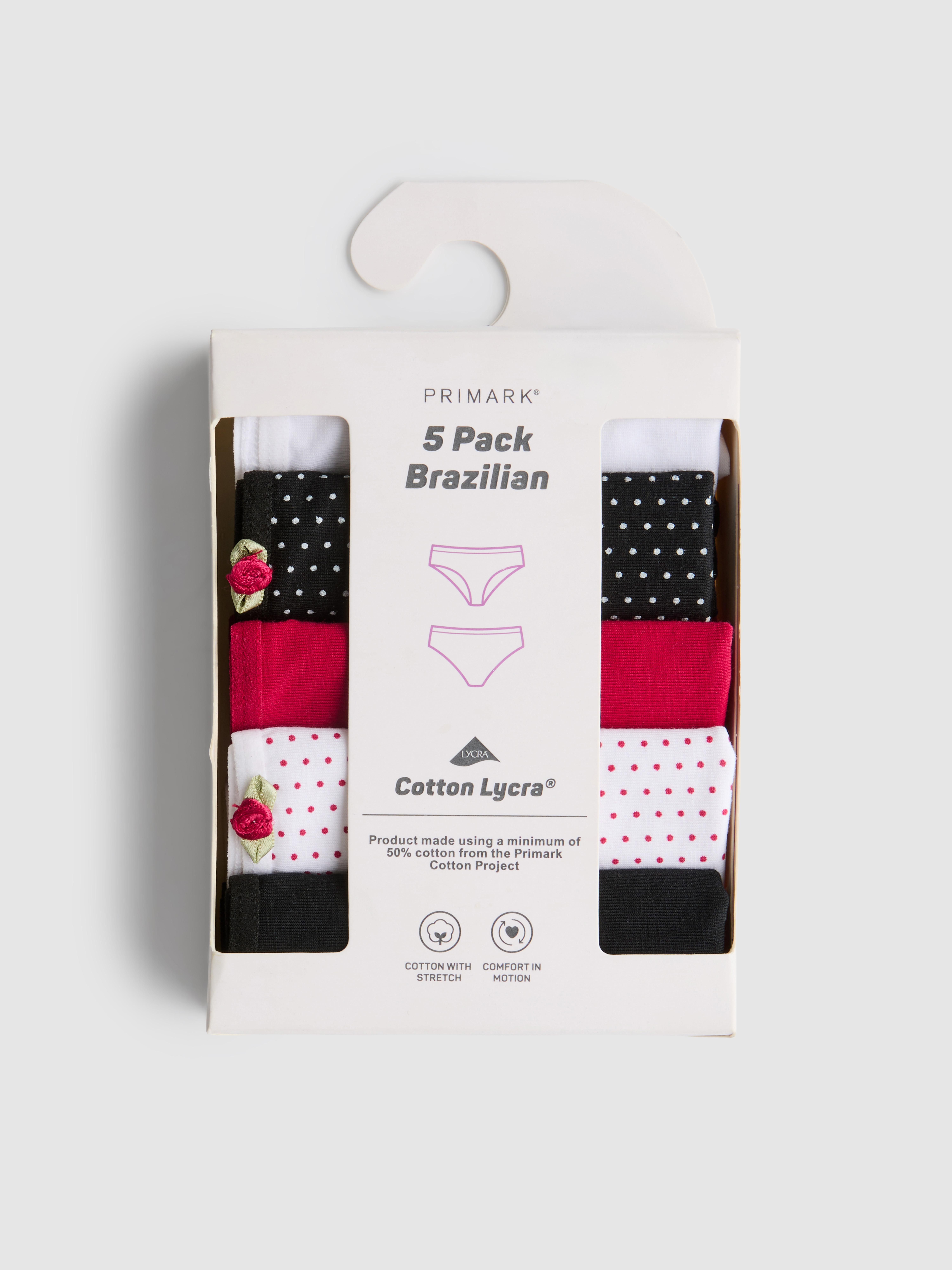 5pk Cotton-Rich Printed Brazilian Briefs
