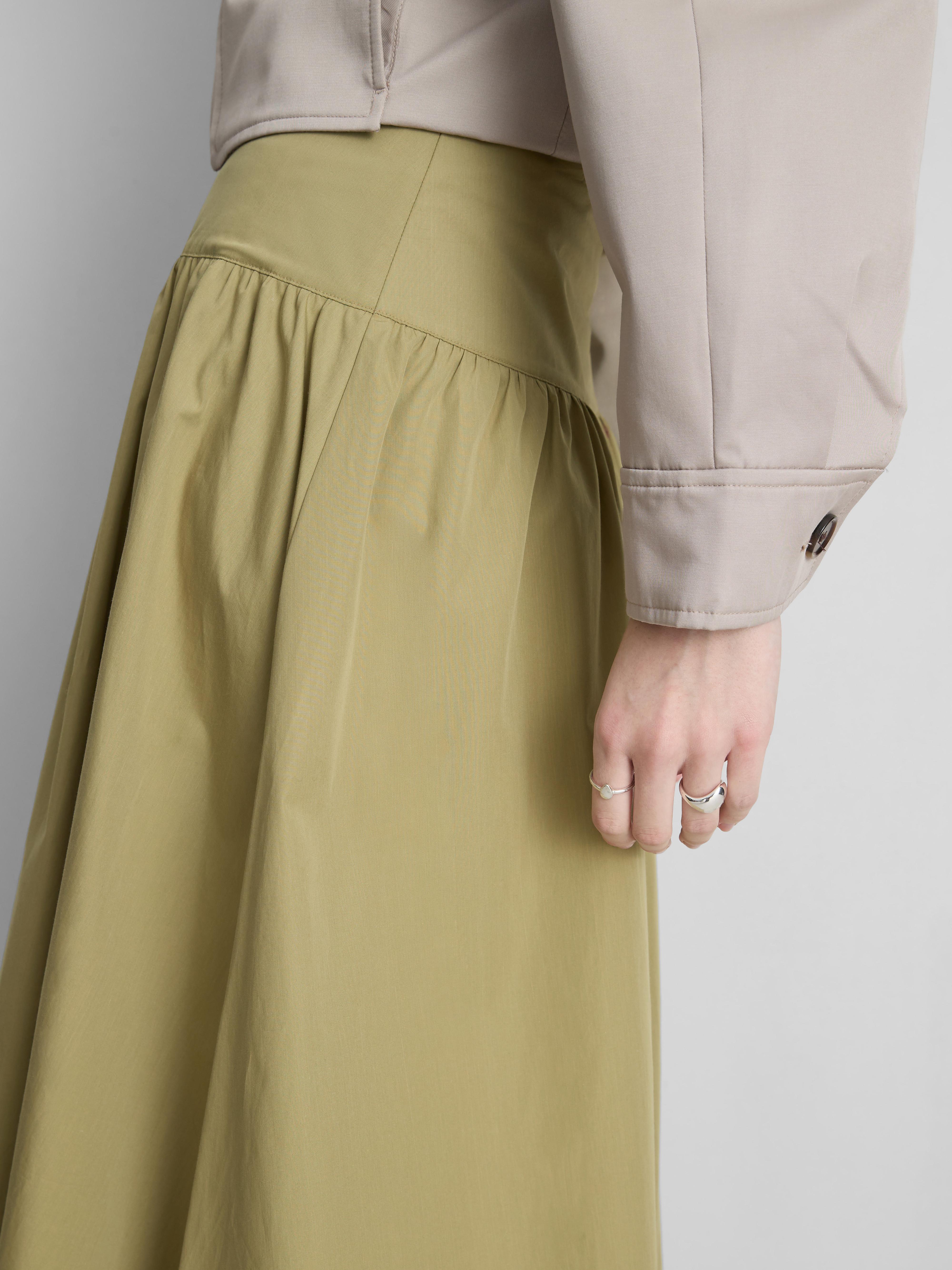 Cotton Drop Waist Poplin Midi Skirt