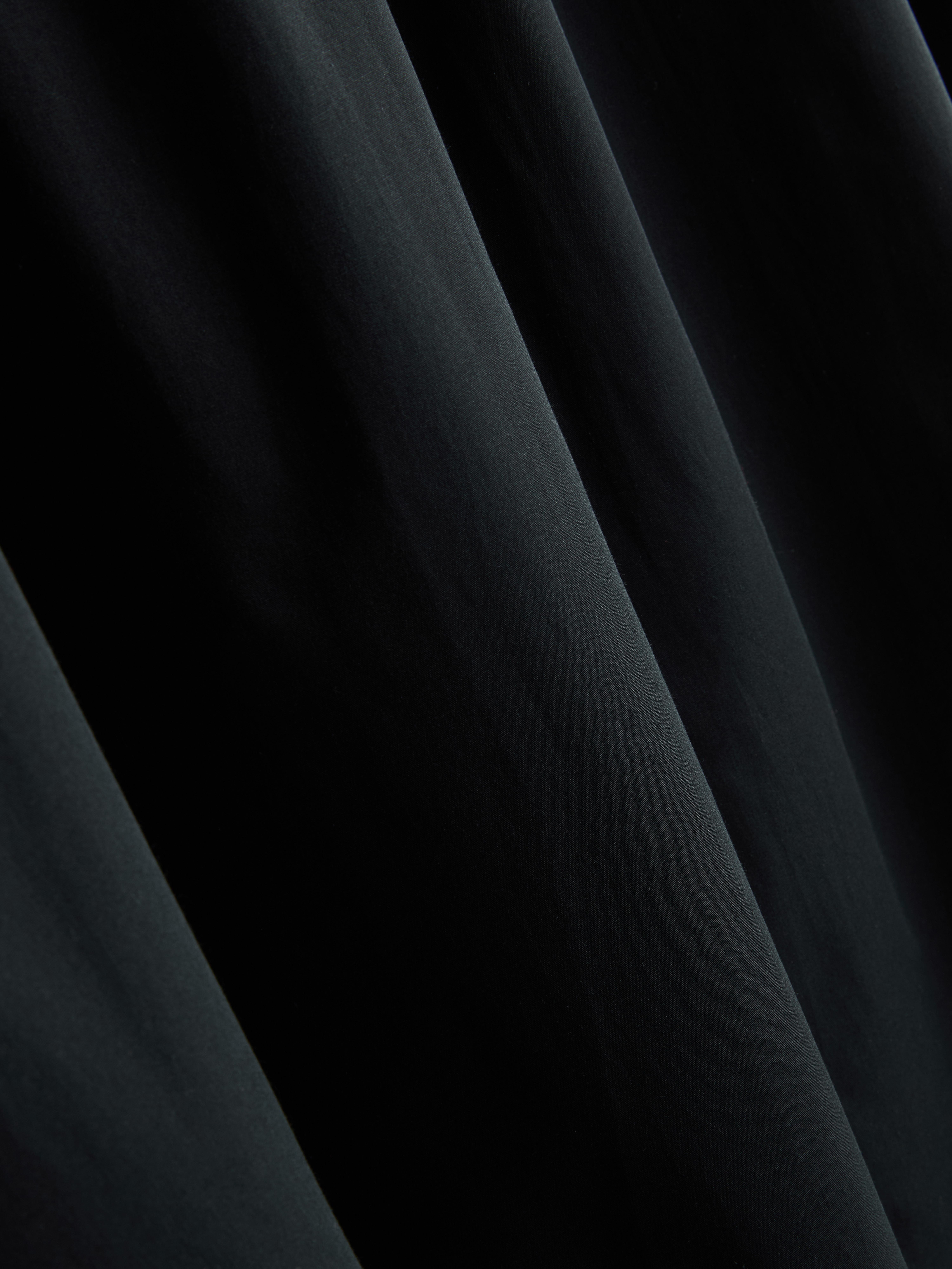 Katoenen popeline midi-rok met lage taille