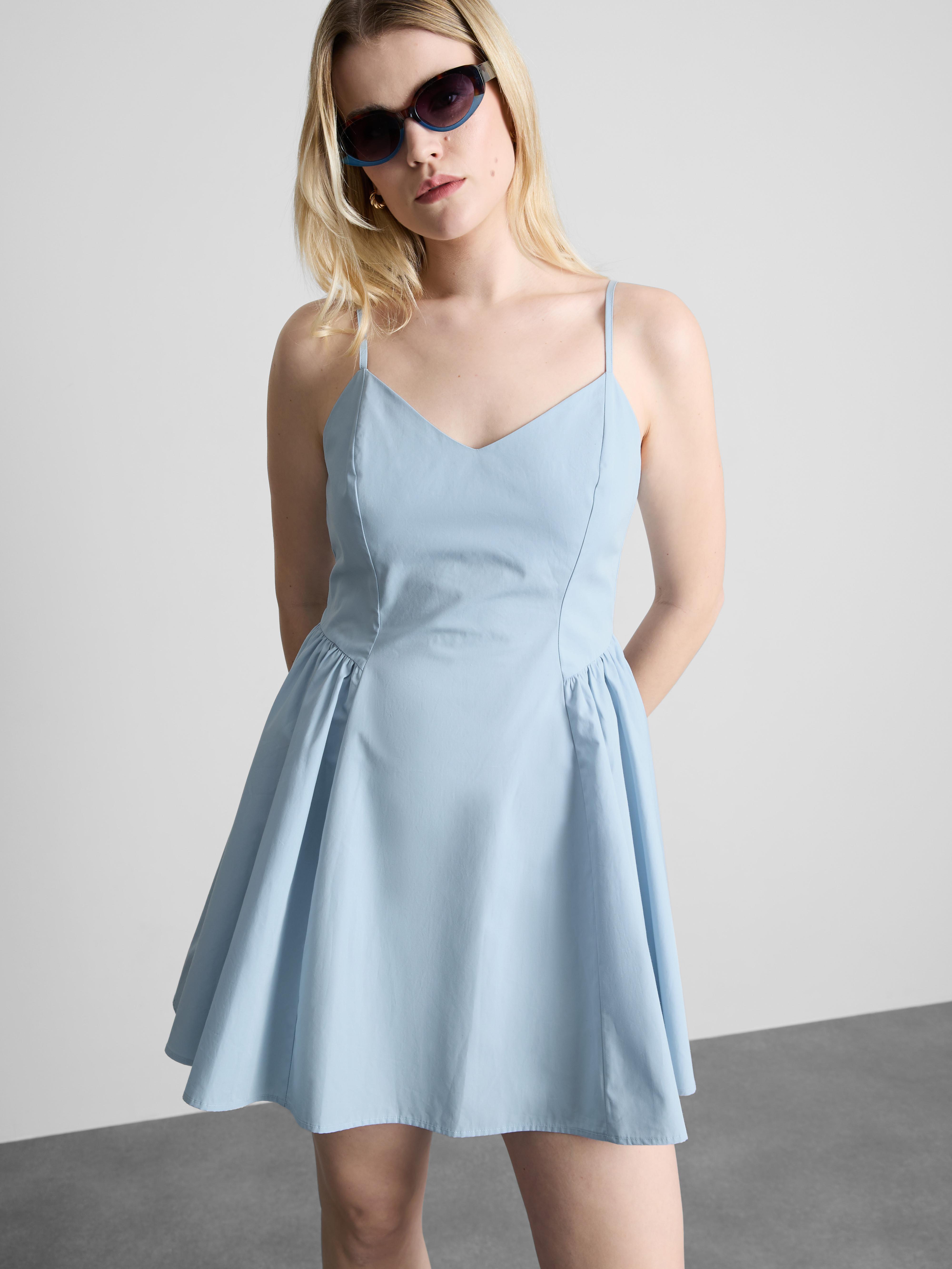 light blue corset mini dress Dusty Blue Maxi Fitted Lace Prom Evening Dress XH1063– Sample Sale Dress main image 0
