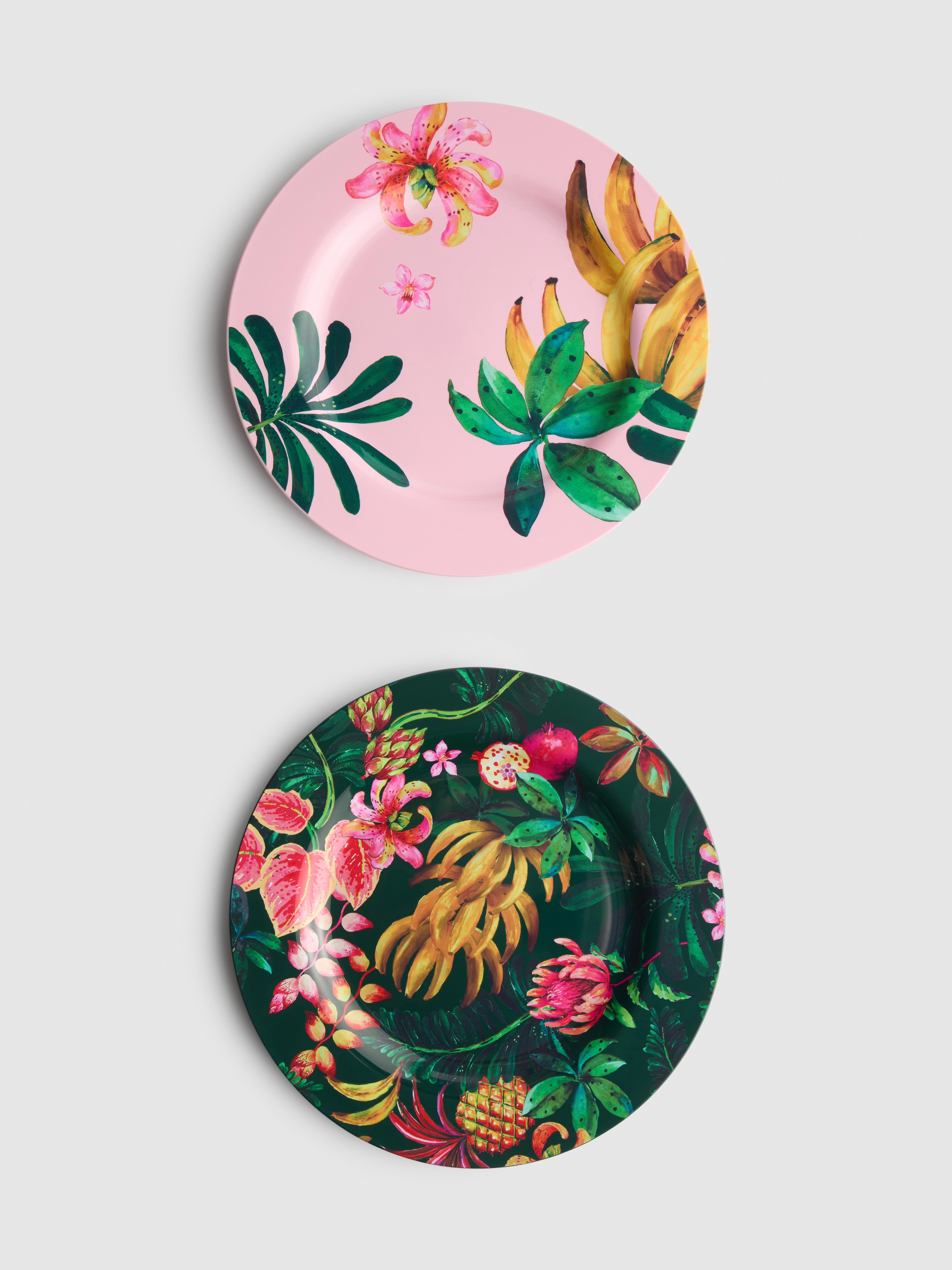 Plitva krožnika s tropskim sadjem, 2 kosa