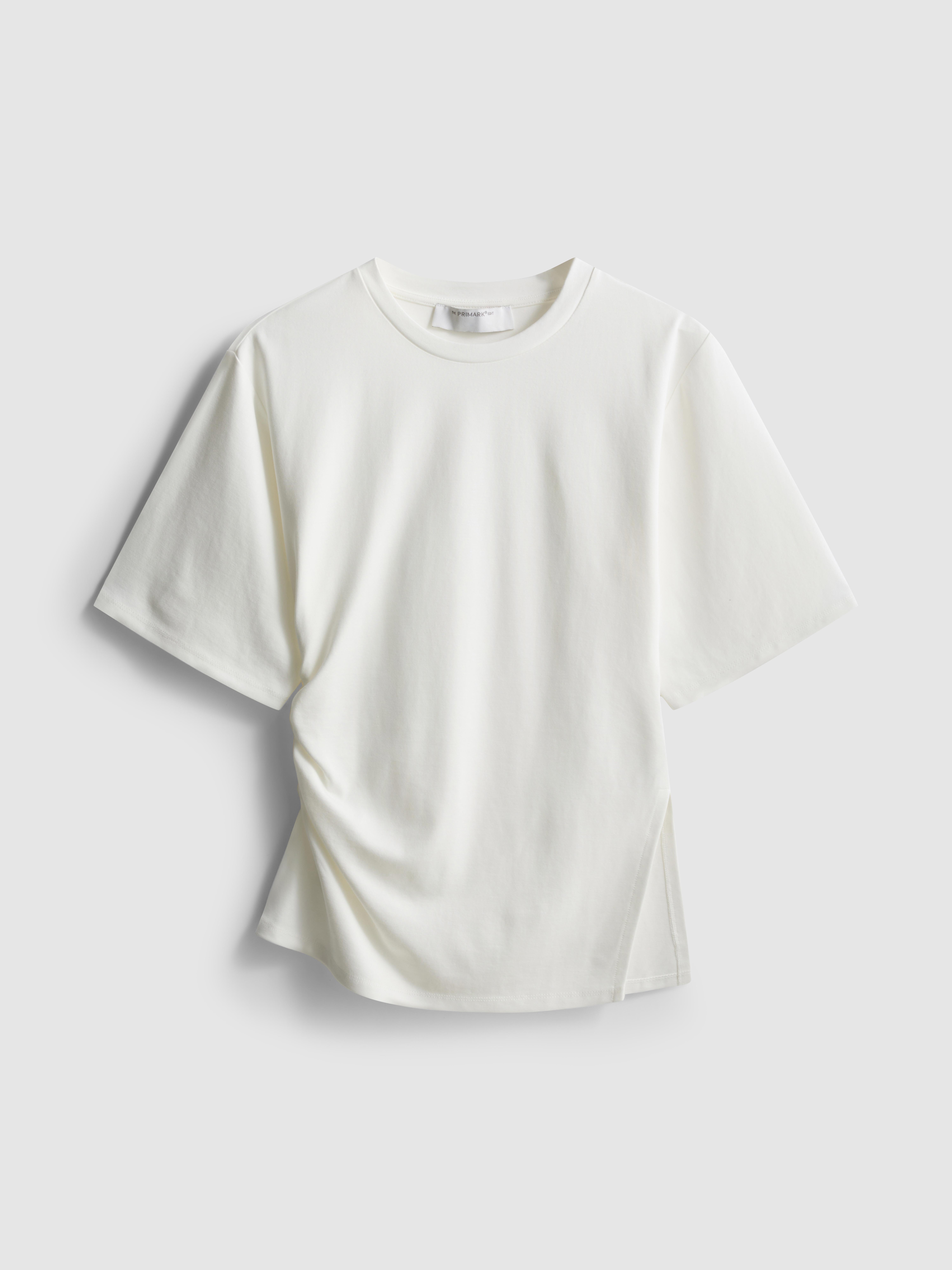 Asymmetrisch T-shirt met rimpeldetails The Edit