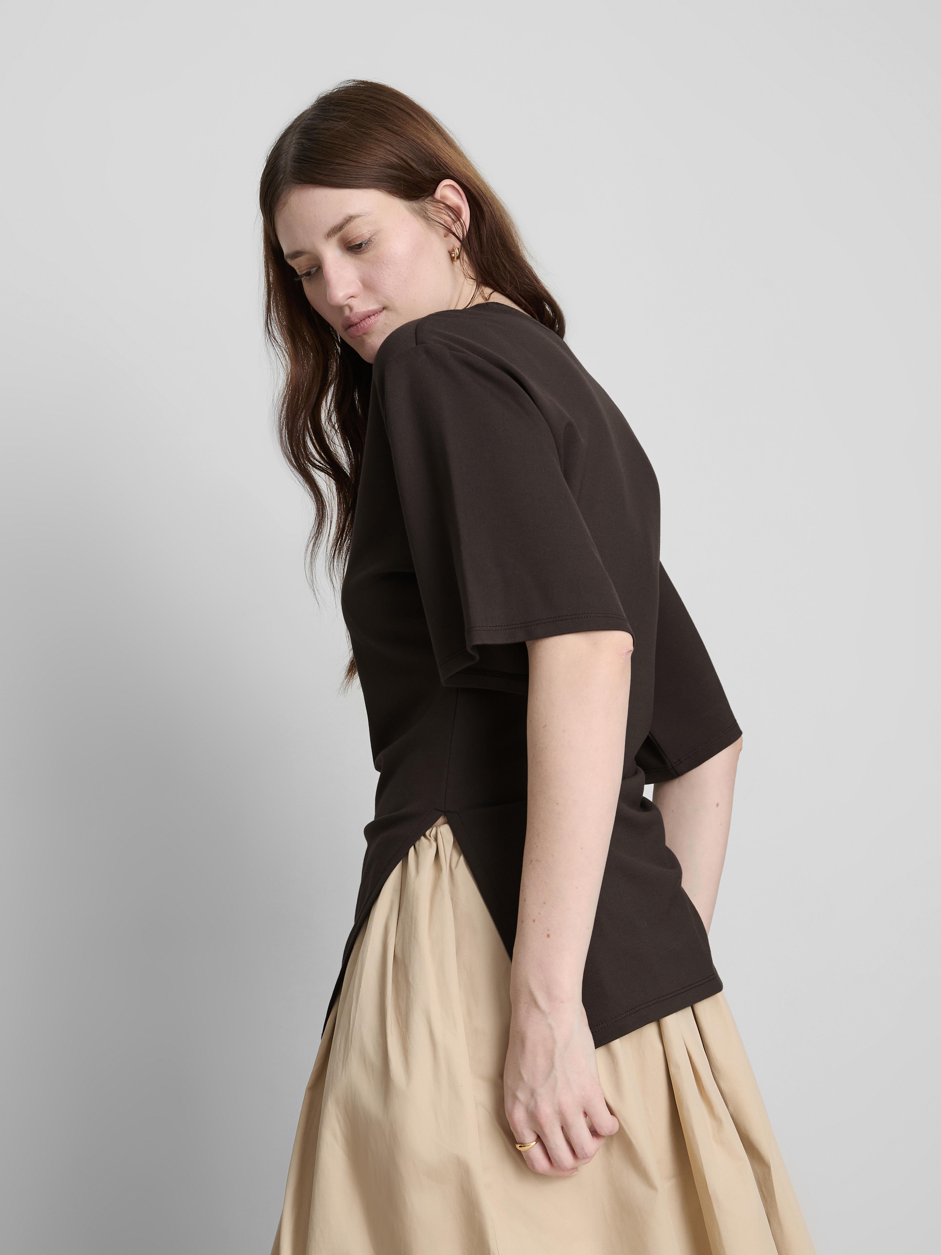 The Edit Ruched Asymmetrical Tee