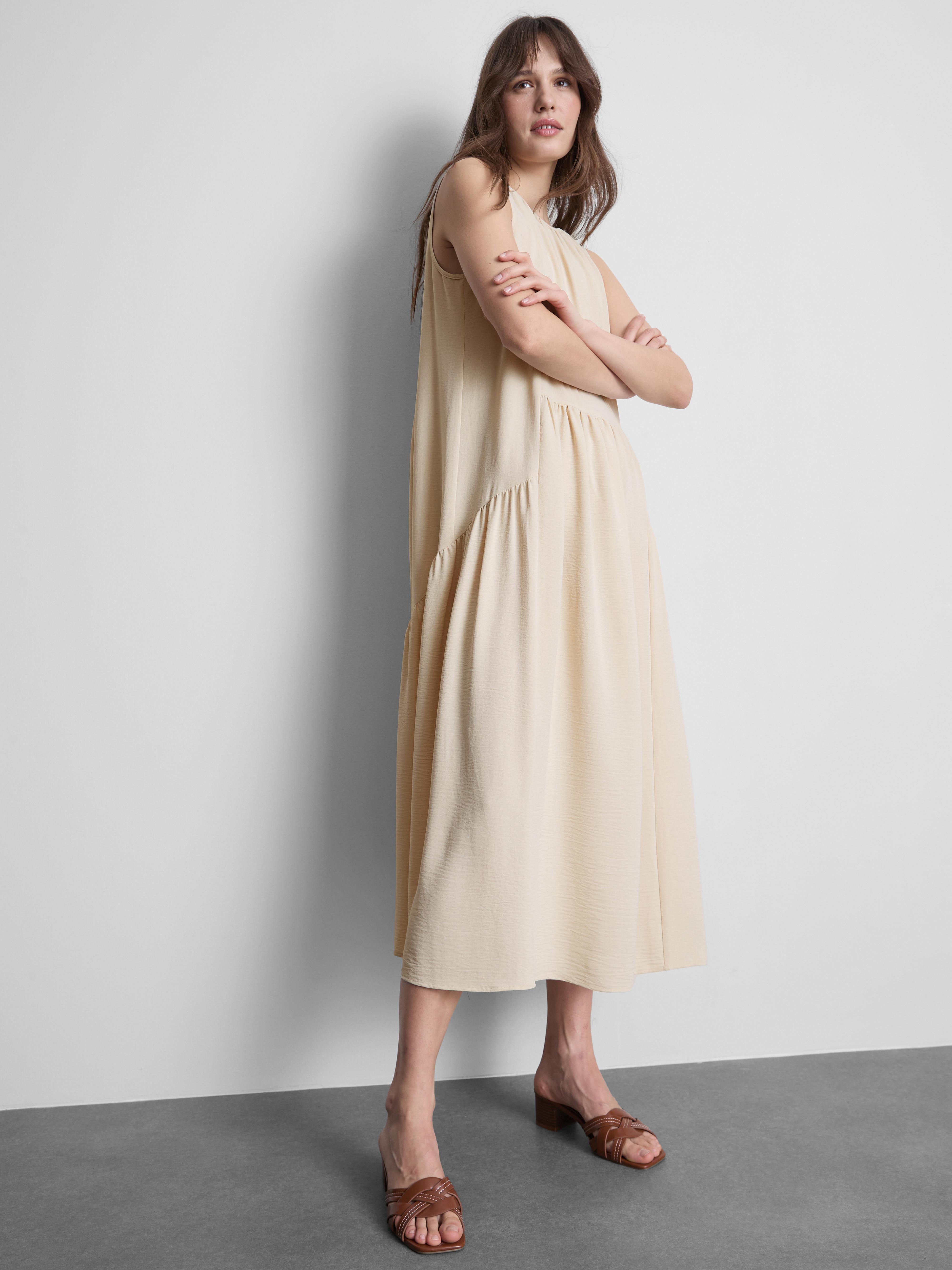 Sleeveless Trapeze Midi Dress