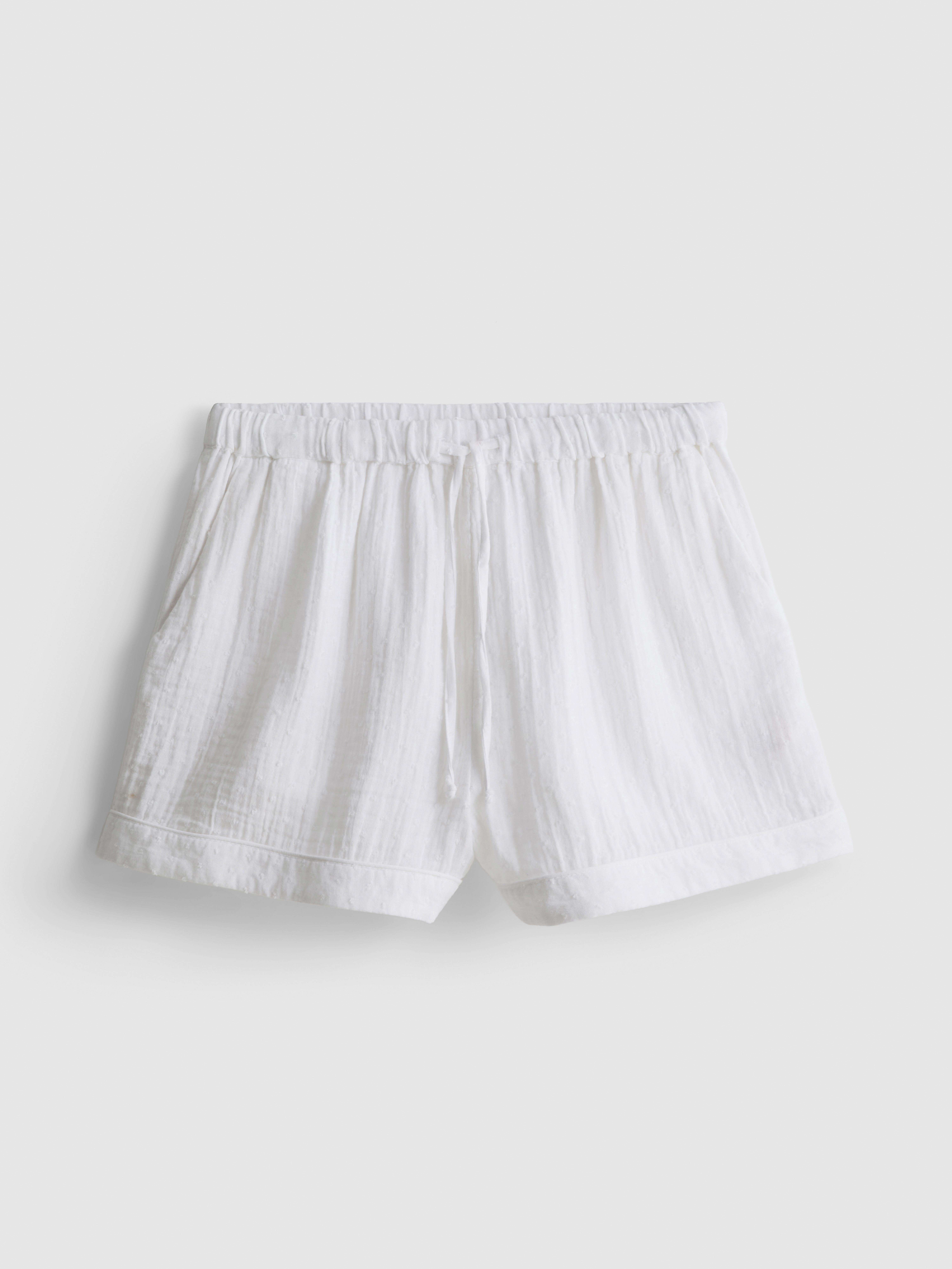 Short de pyjama en coton texturé