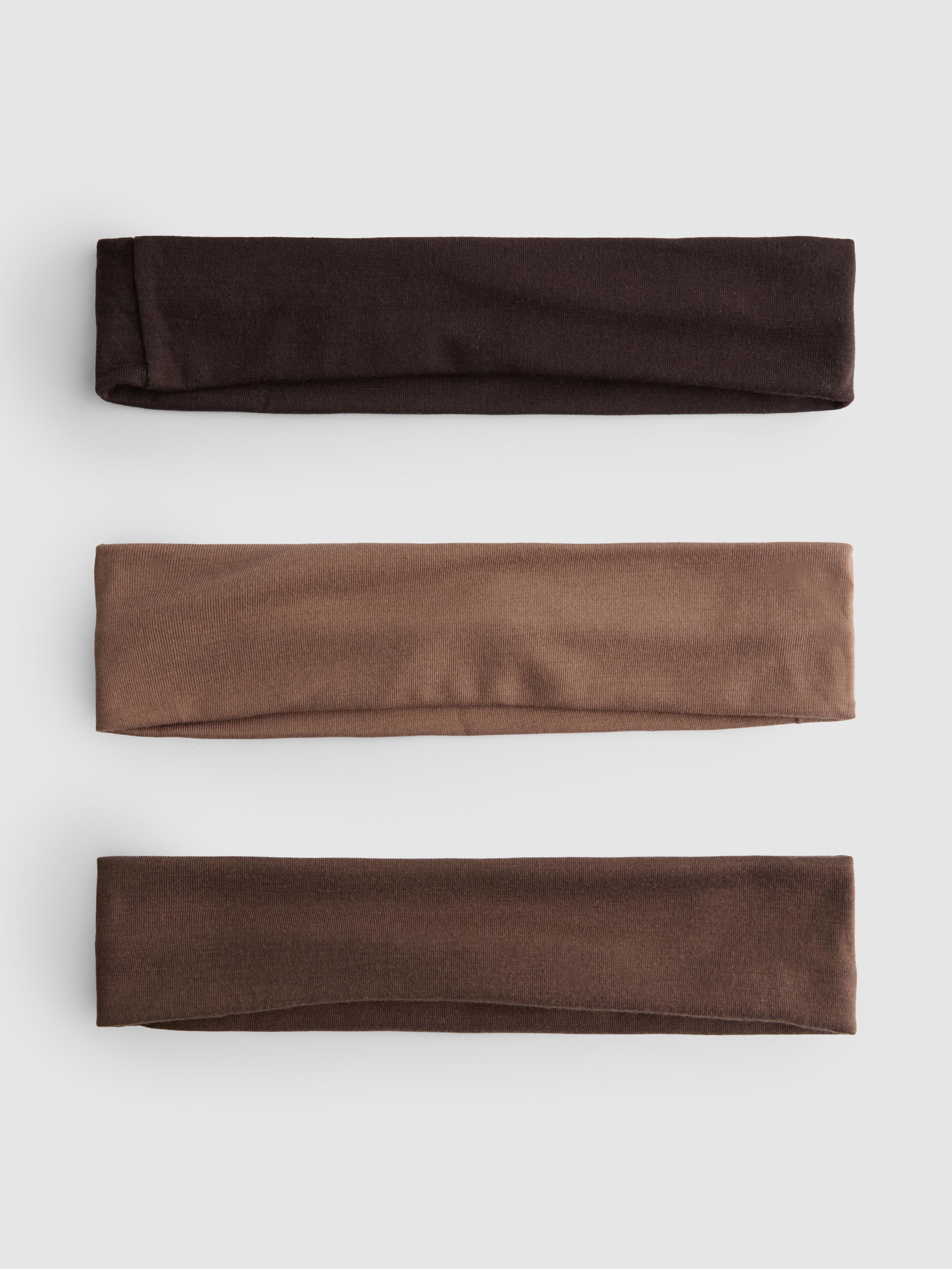 Set de 3 bentițe elastice Maro