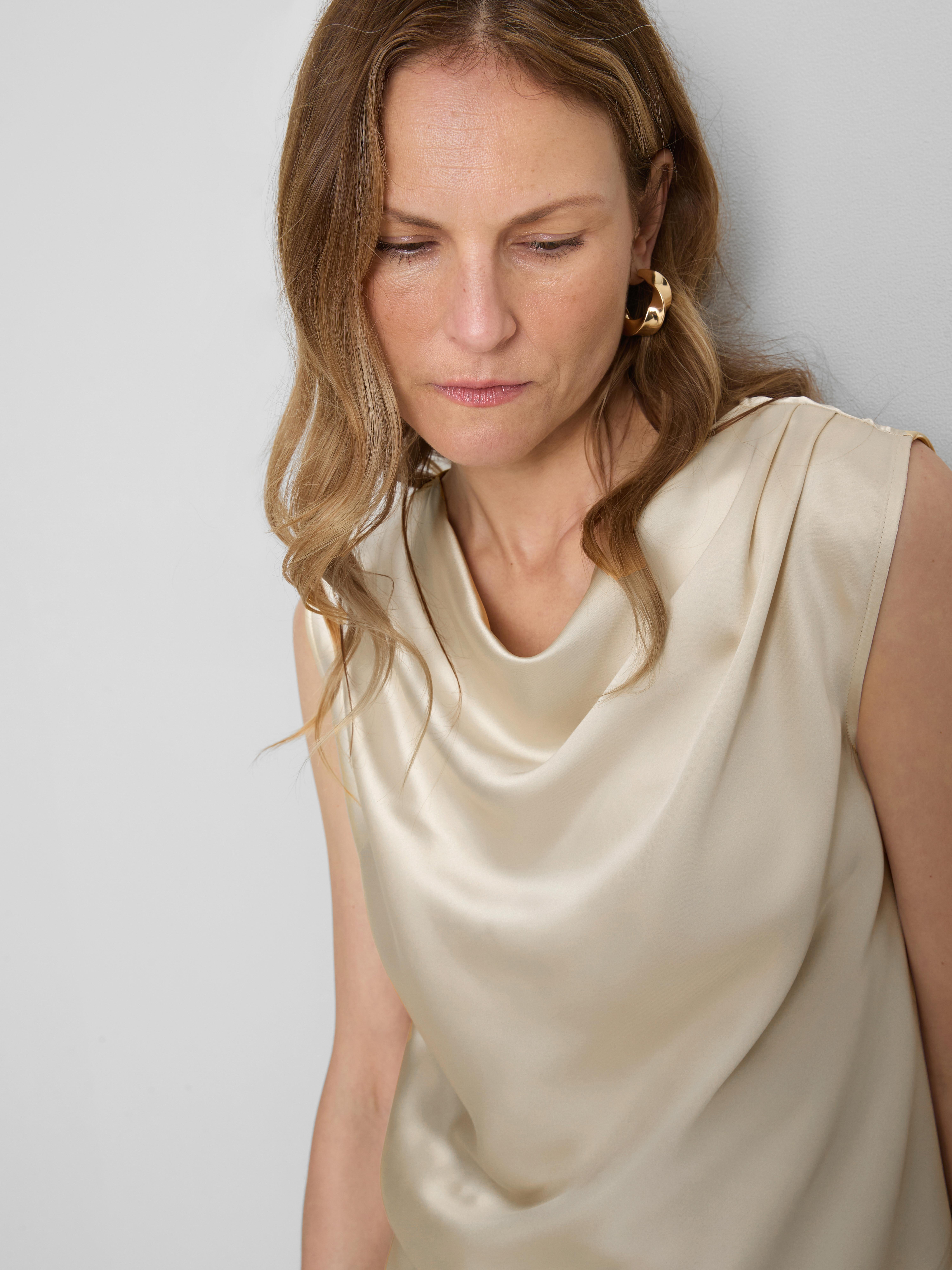 Satin Cowl Neck Blouse