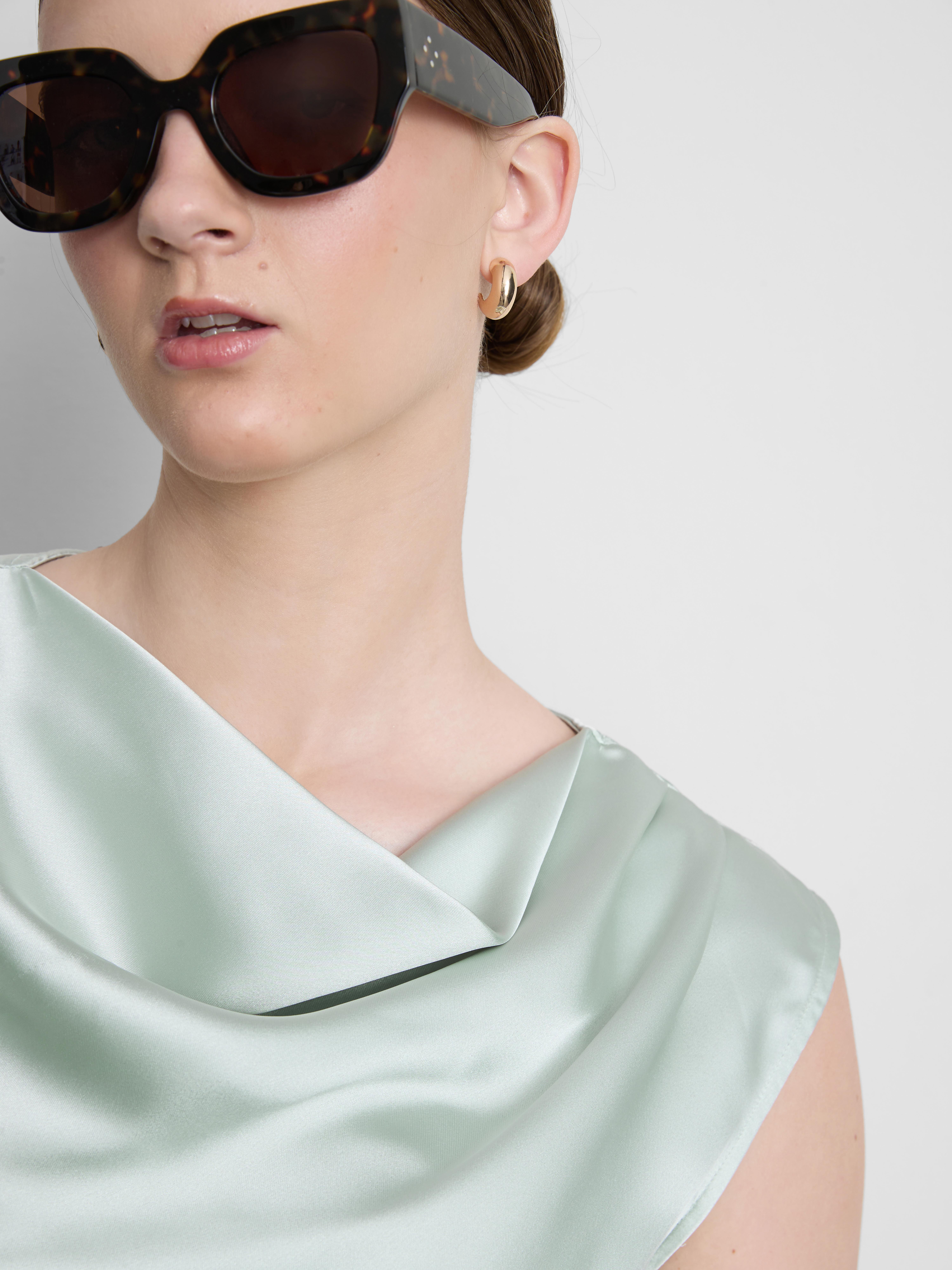 Satin Cowl Neck Blouse