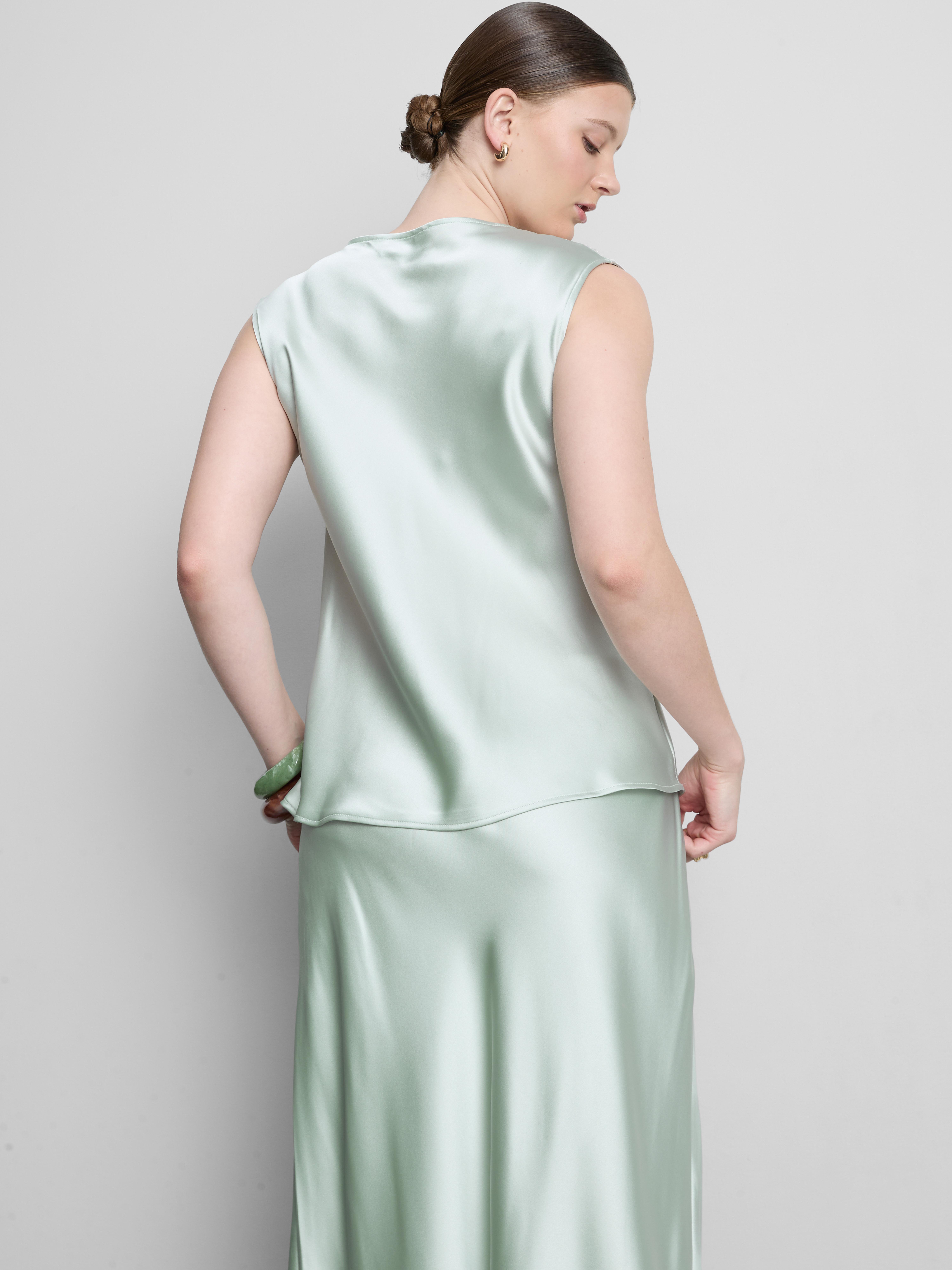 Satin Cowl Neck Blouse
