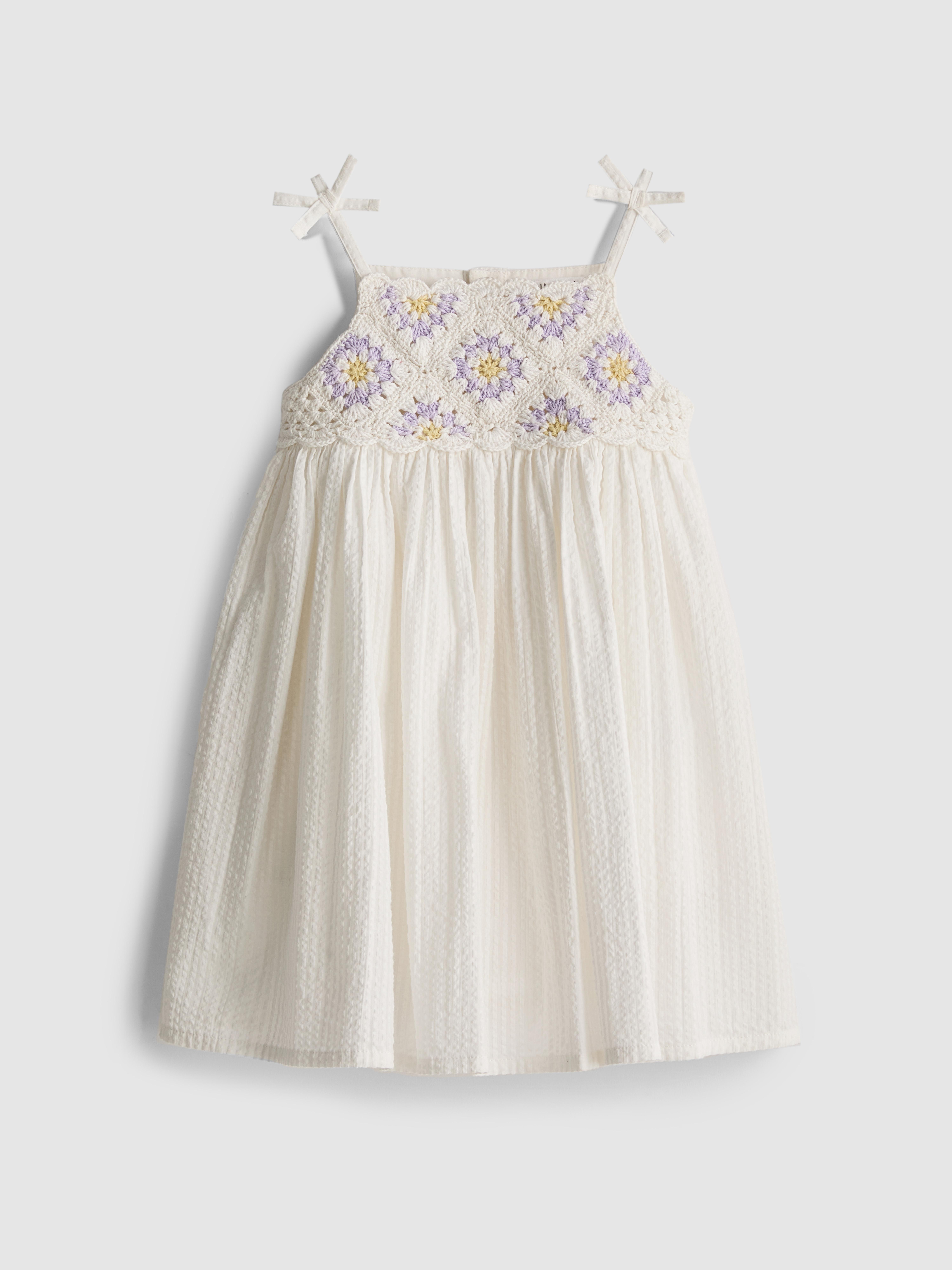 0-18mths | Crochet Newborn Smock Dress