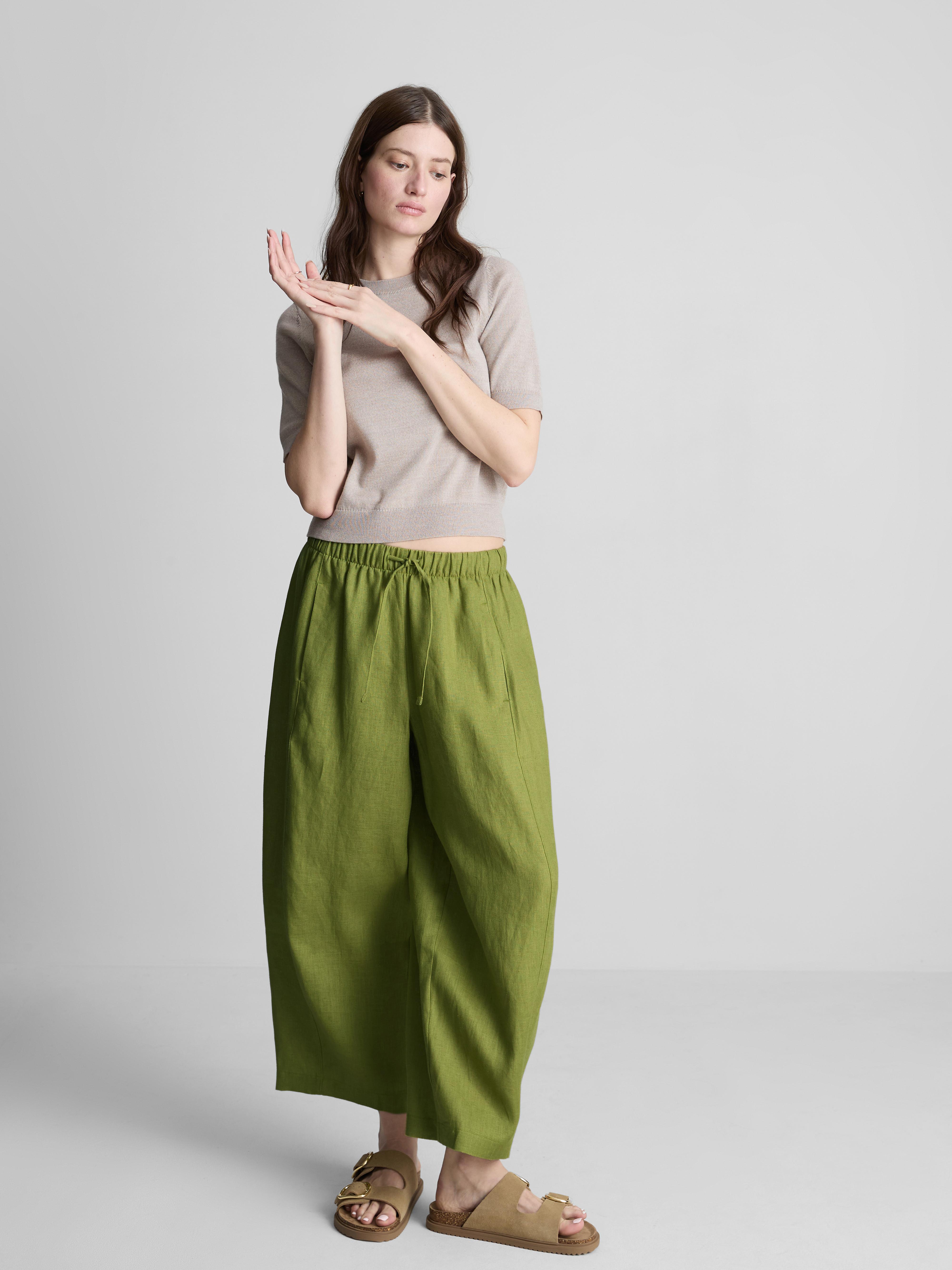 The Edit Wide Leg Linen Trousers