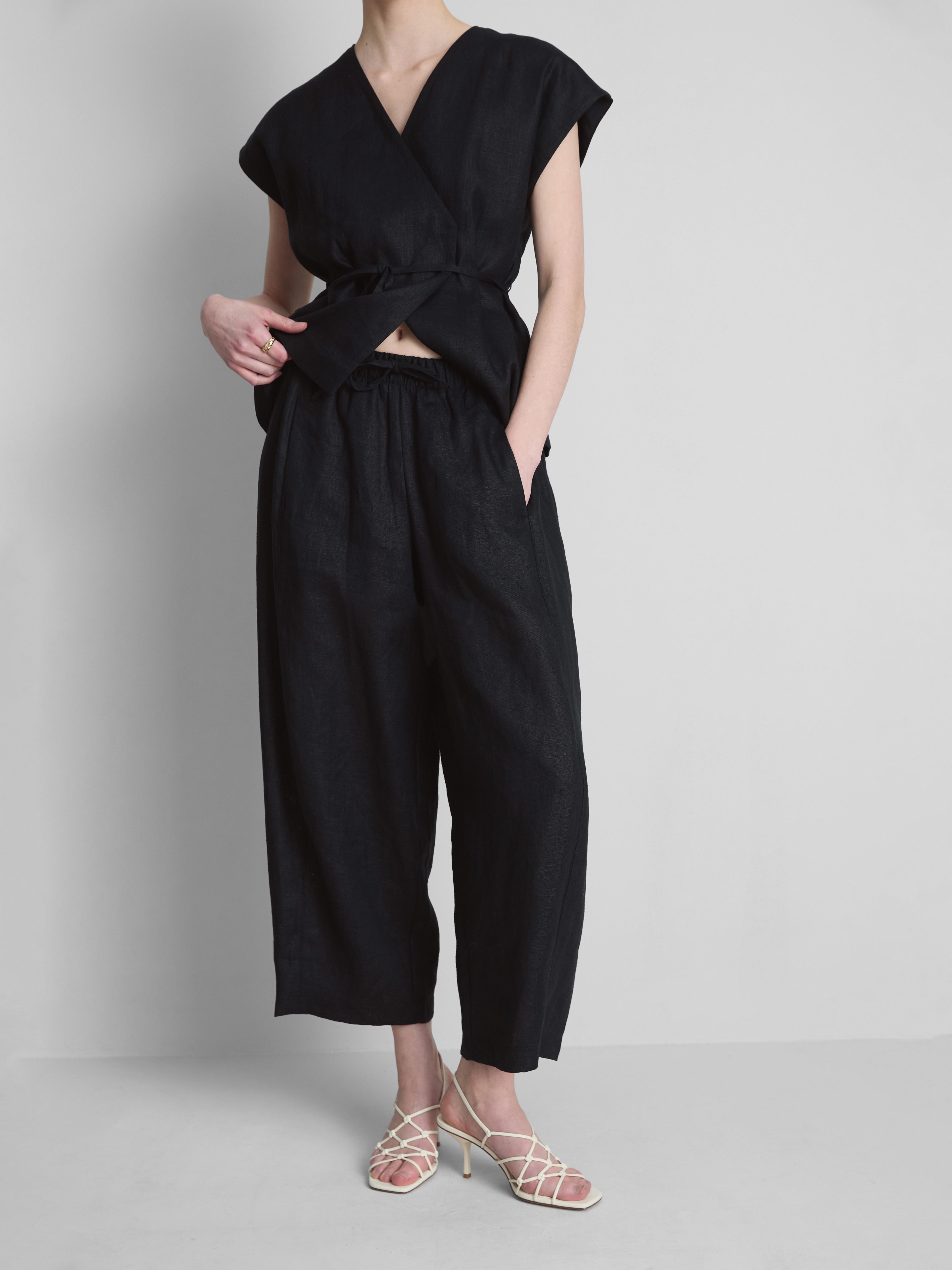 „The Edit“ Leinenhose mit weitem Bein