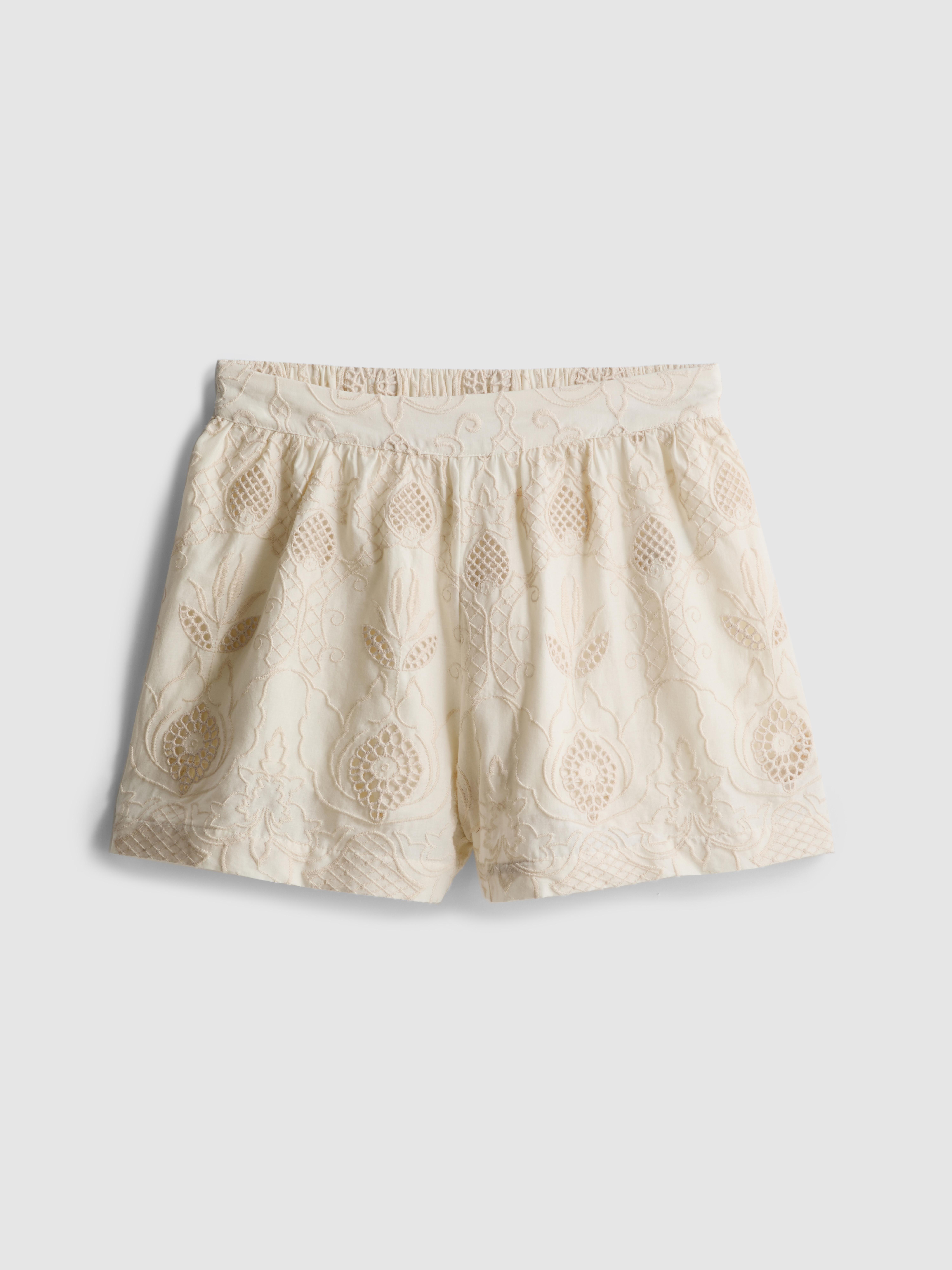 The Edit Cotton Broderie Shorts