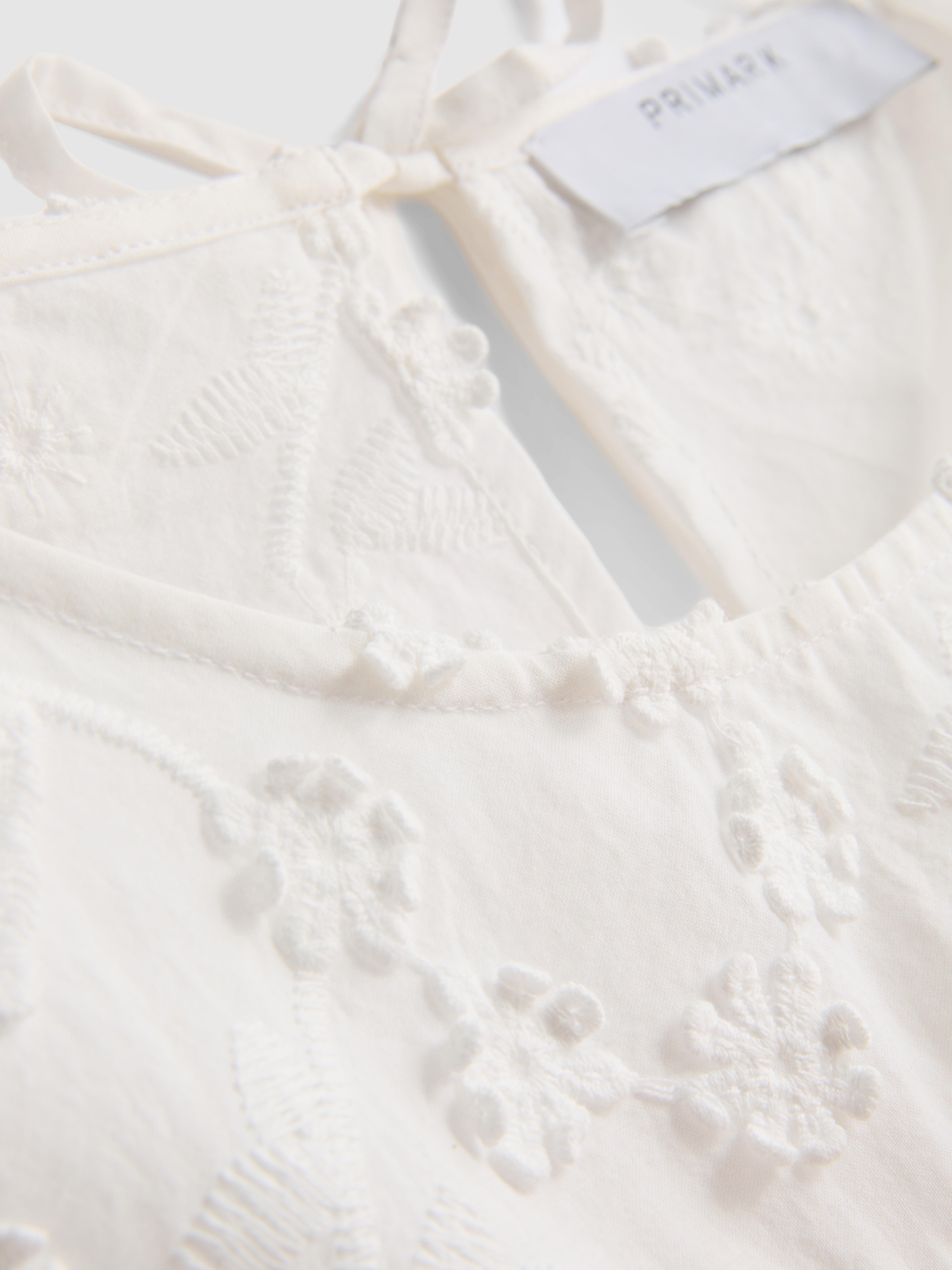 Embroidered Floral Tie Tank Top