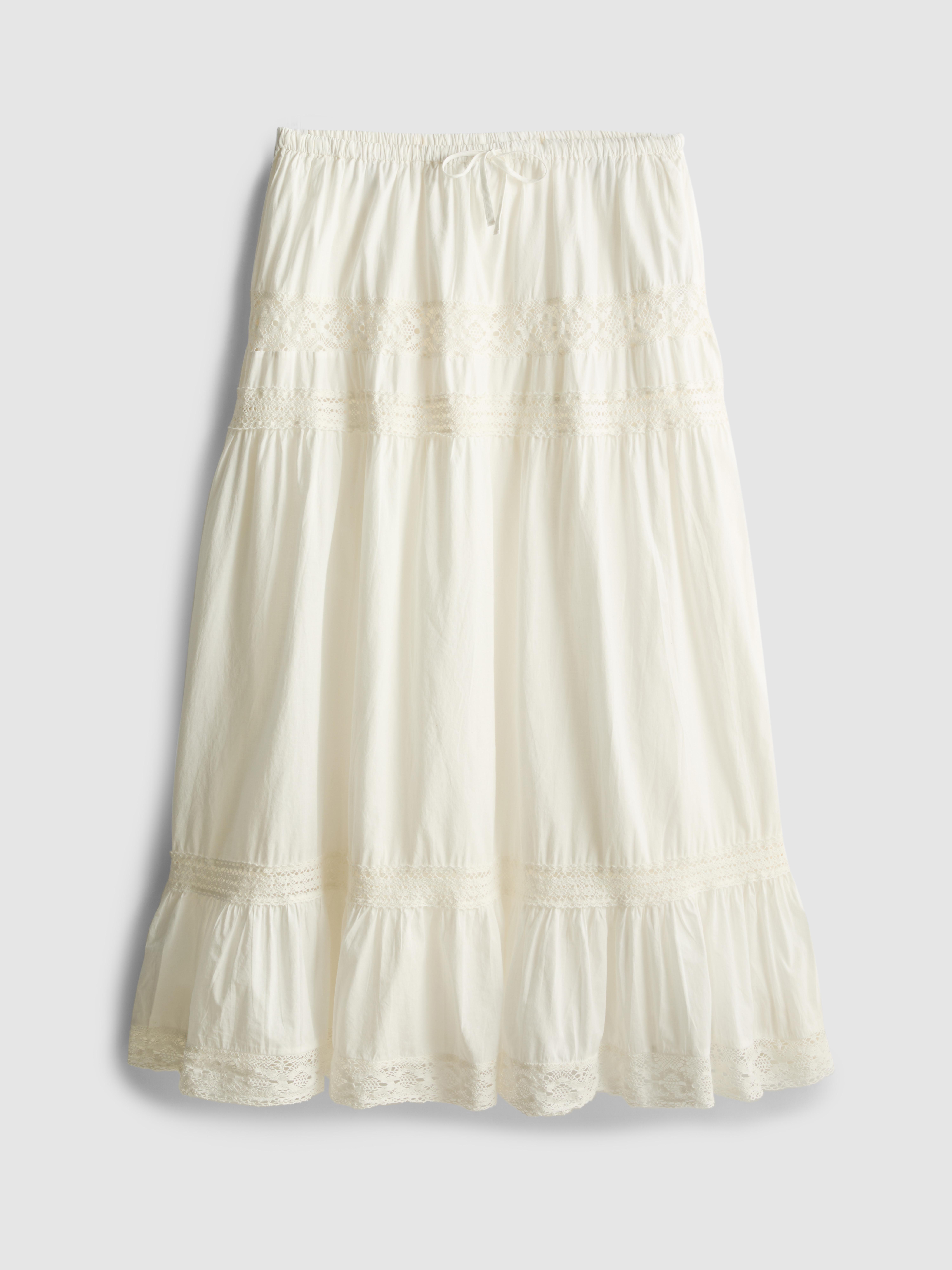 laubeblanc cotton tiered skirt ホワイト 再入荷】Cotton Tiered skirt – L'AUBE BLANC