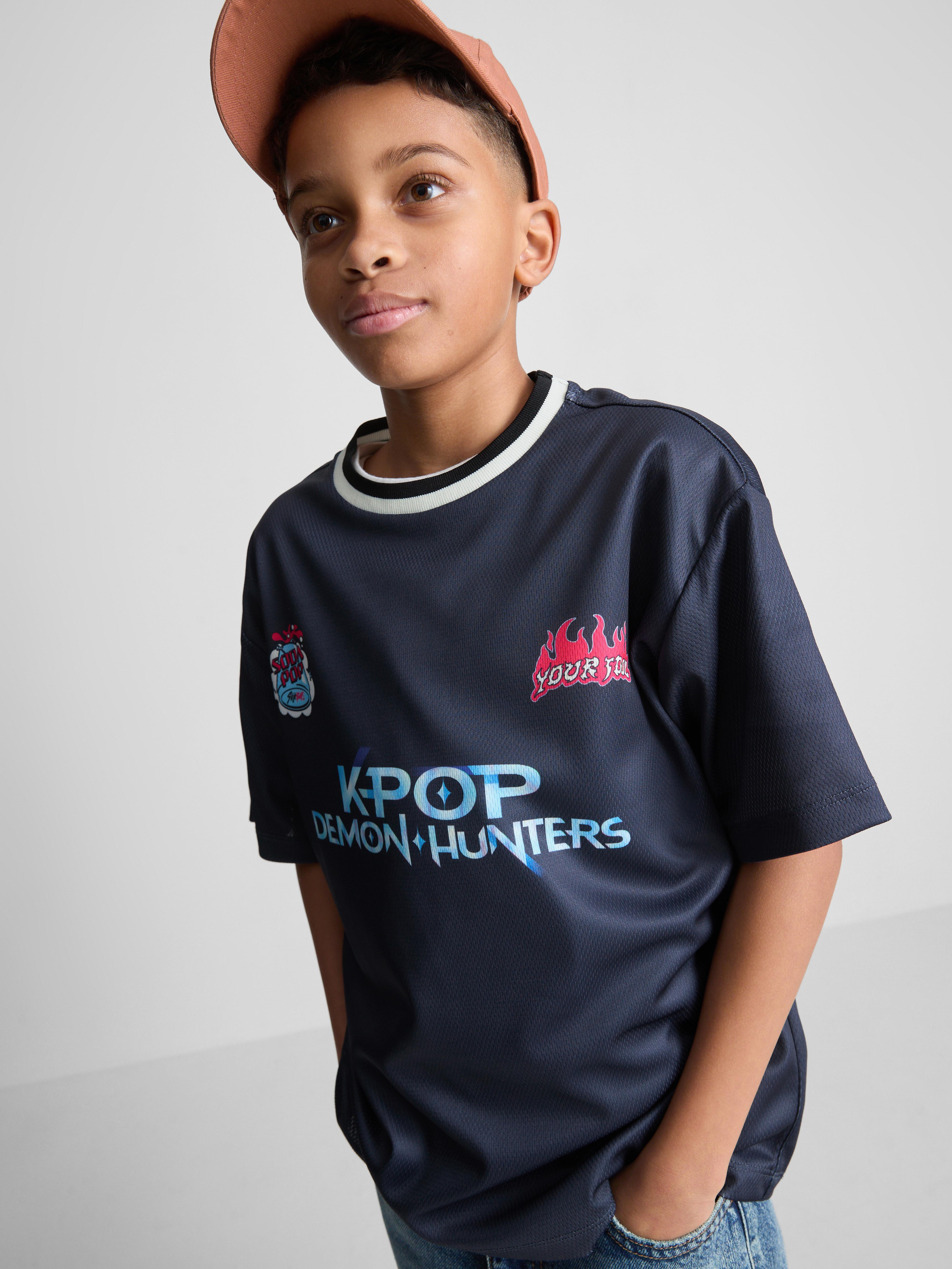 7-15yrs | KPop Demon Hunters Saja Boys Mesh T-Shirt