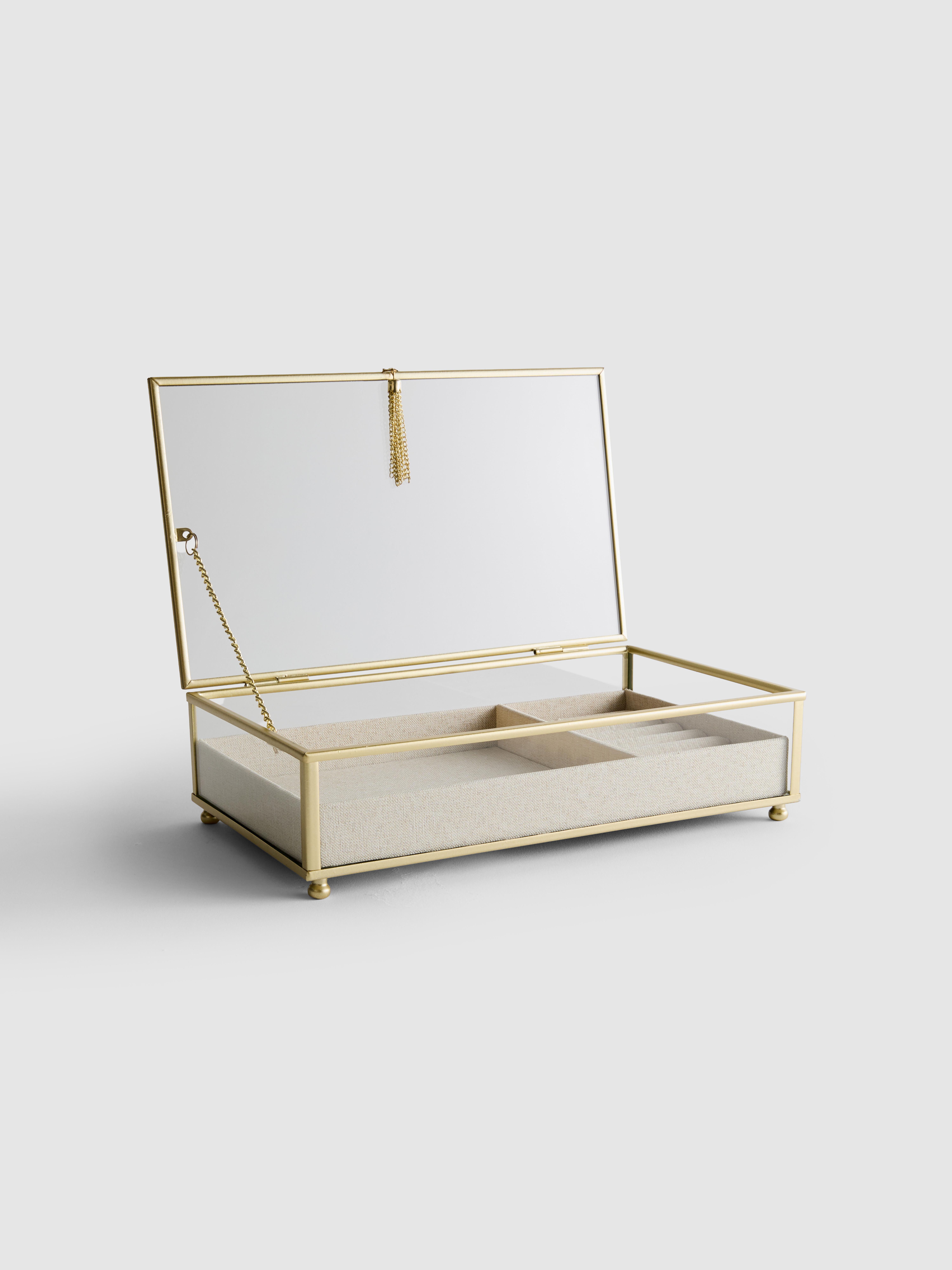 Glass Lid Jewellery Box