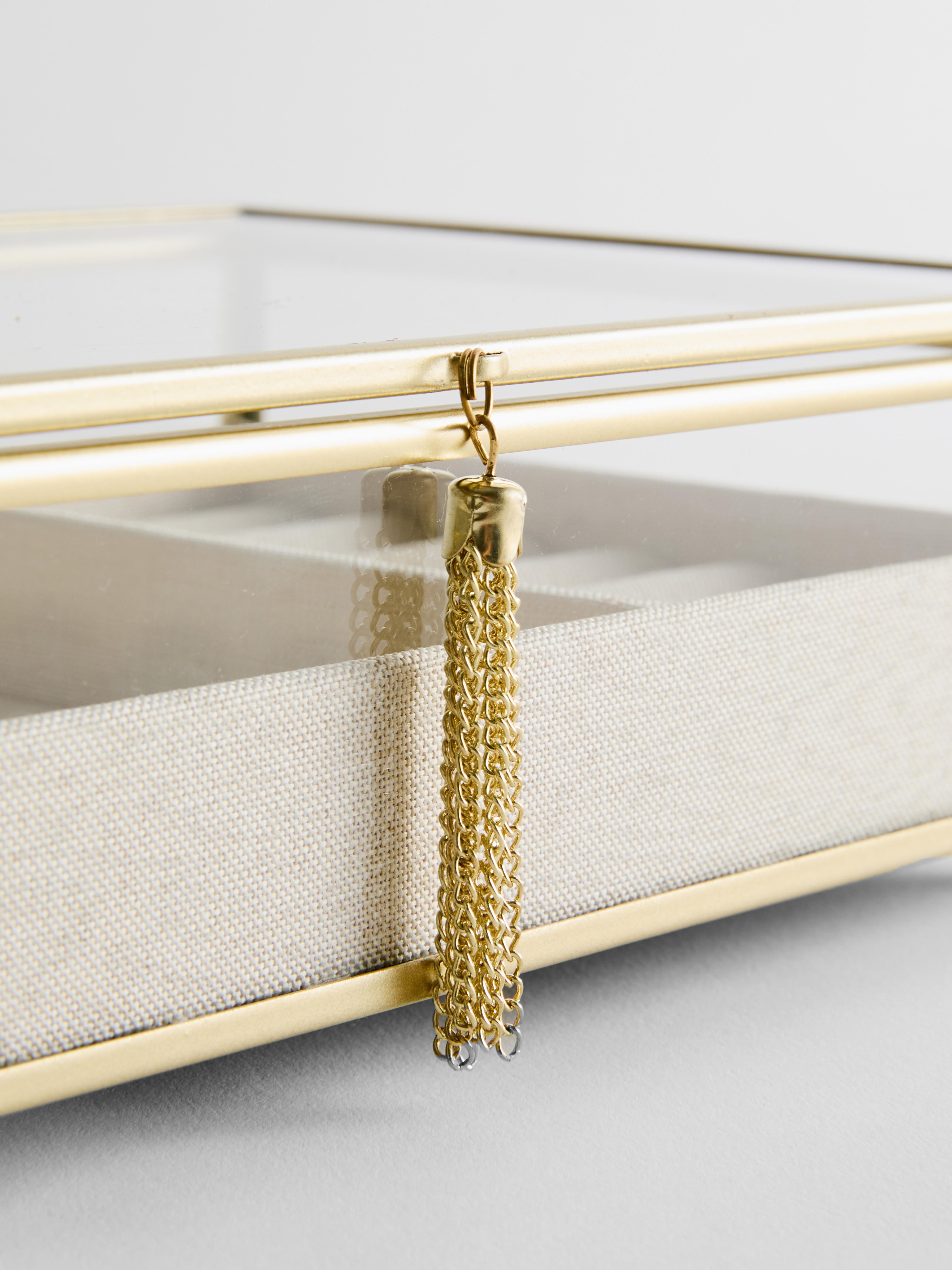Glass Lid Jewellery Box