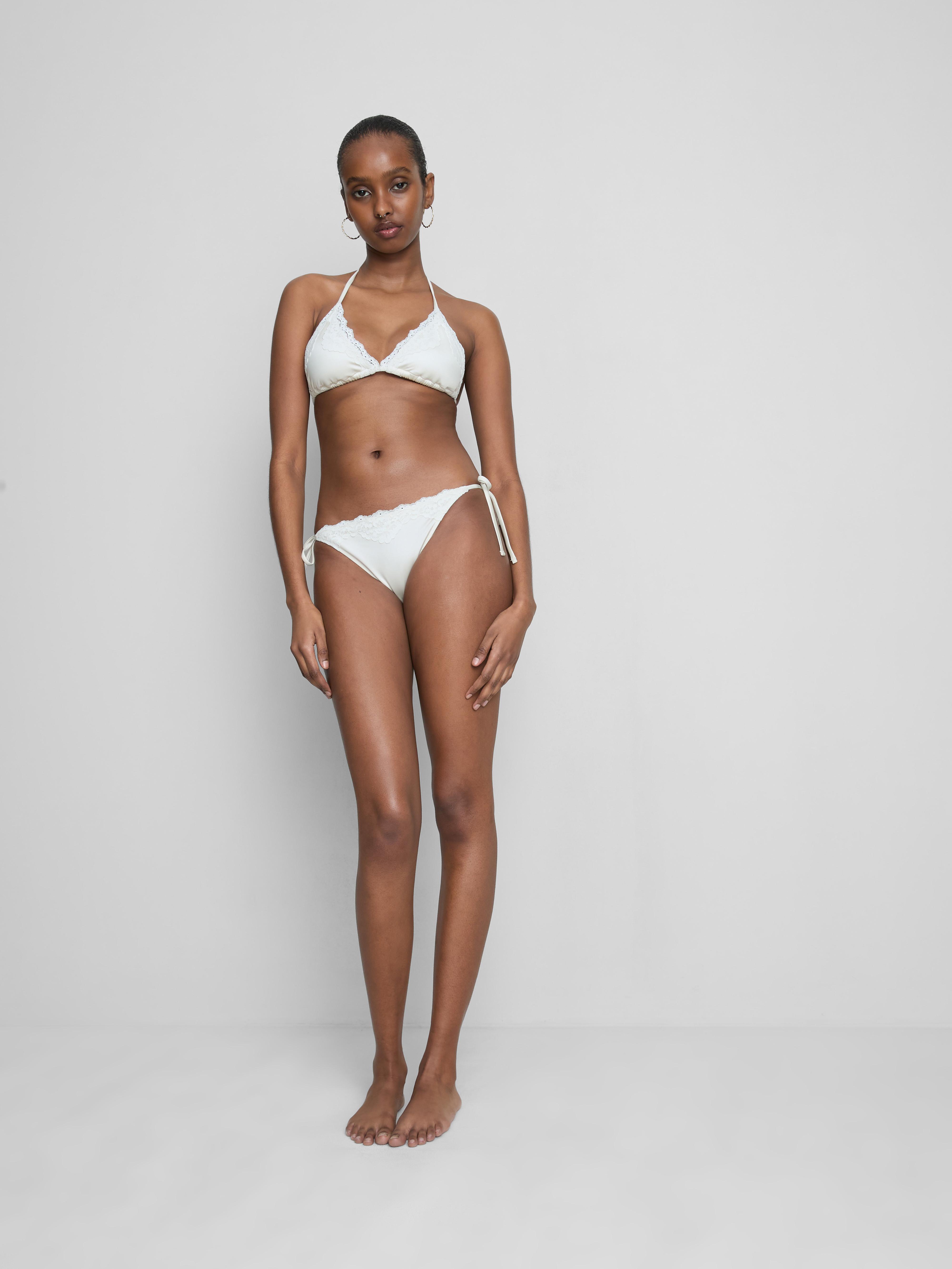 Lace Trim Triangle Bikini Top