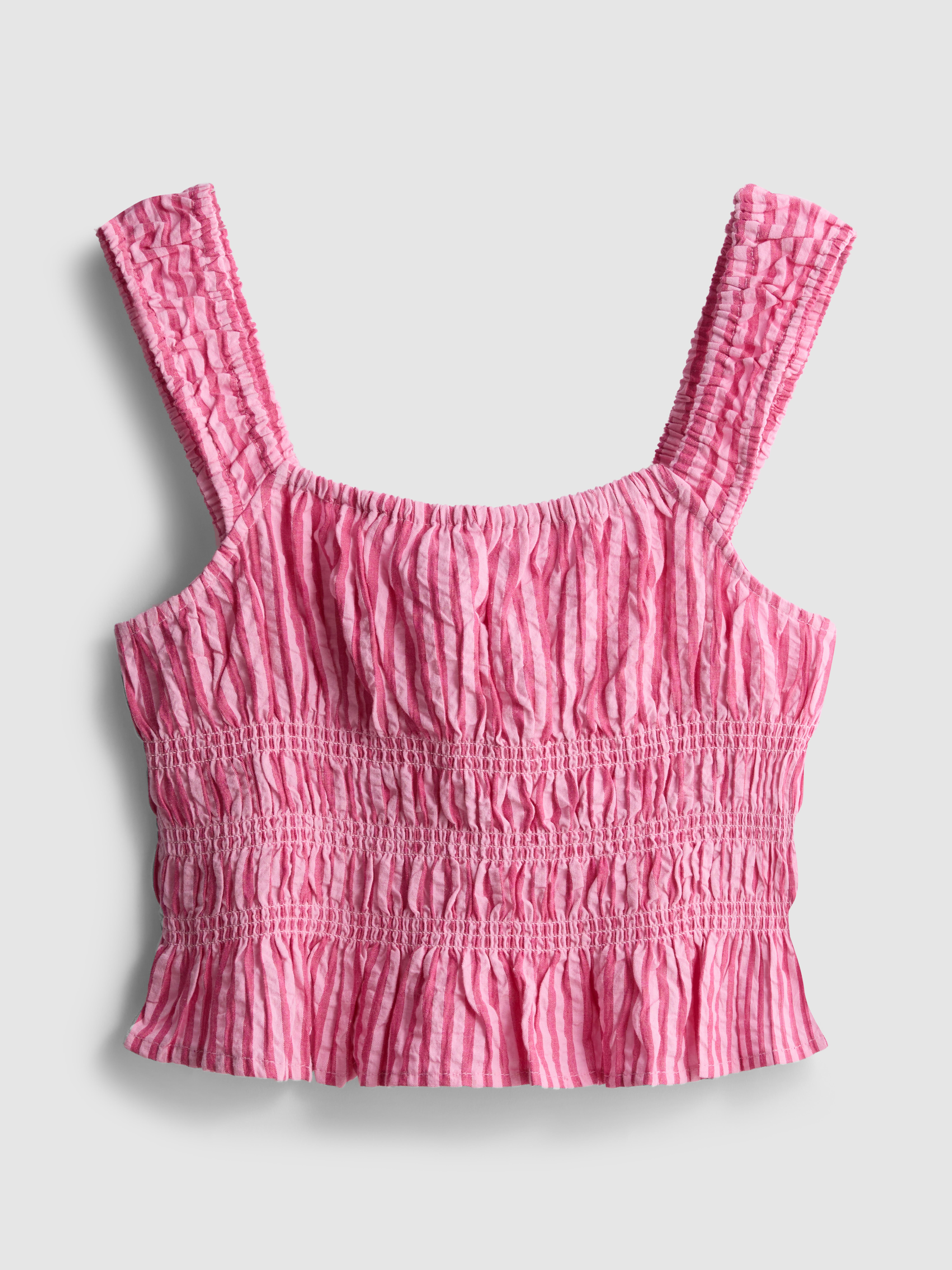 Cropped Square Neck Ruffle Top