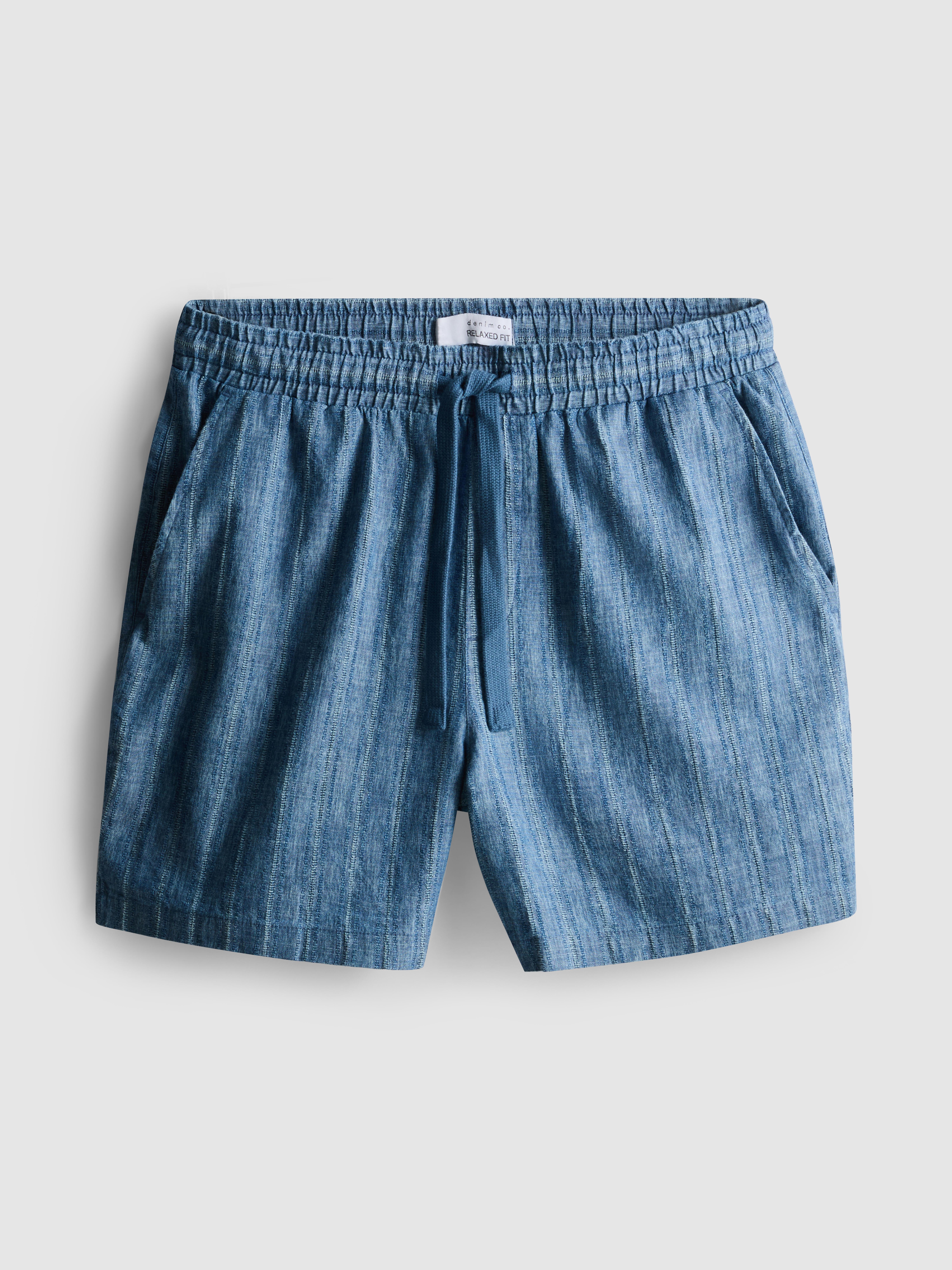 Textured Drawstring-Waist Shorts