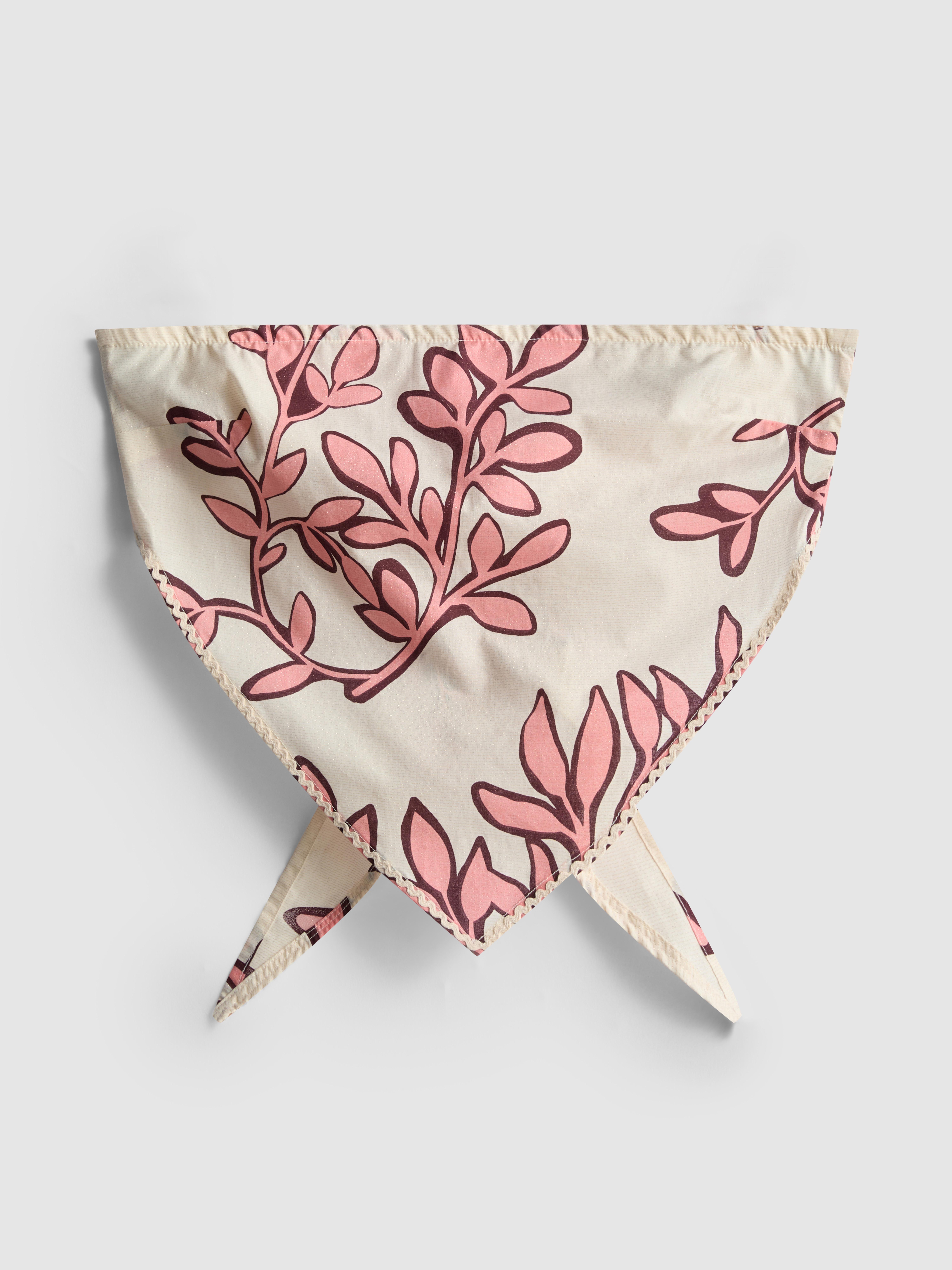 Top laço bandana estampado folhas