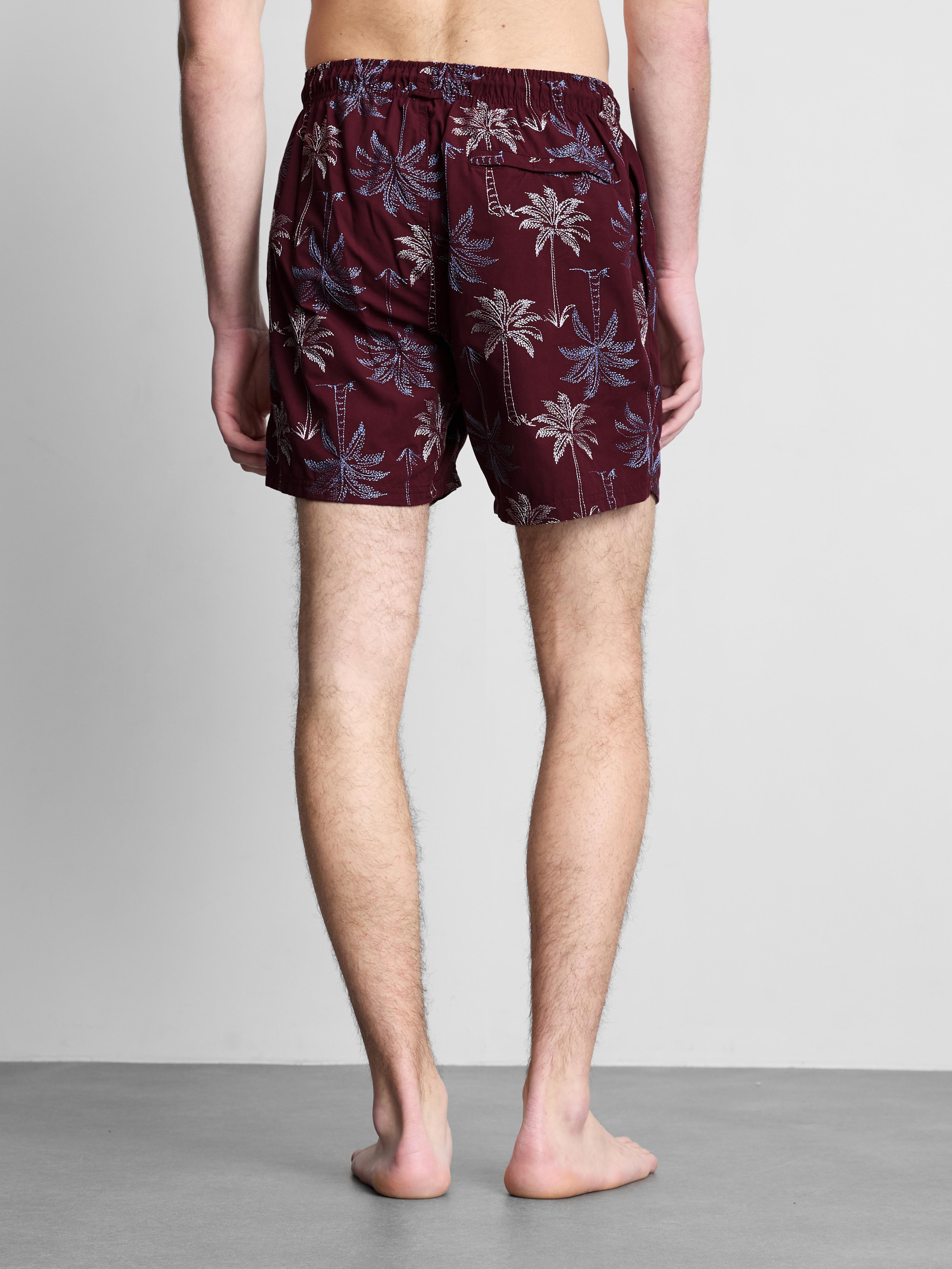 Badeshorts mit Palmenstickerei