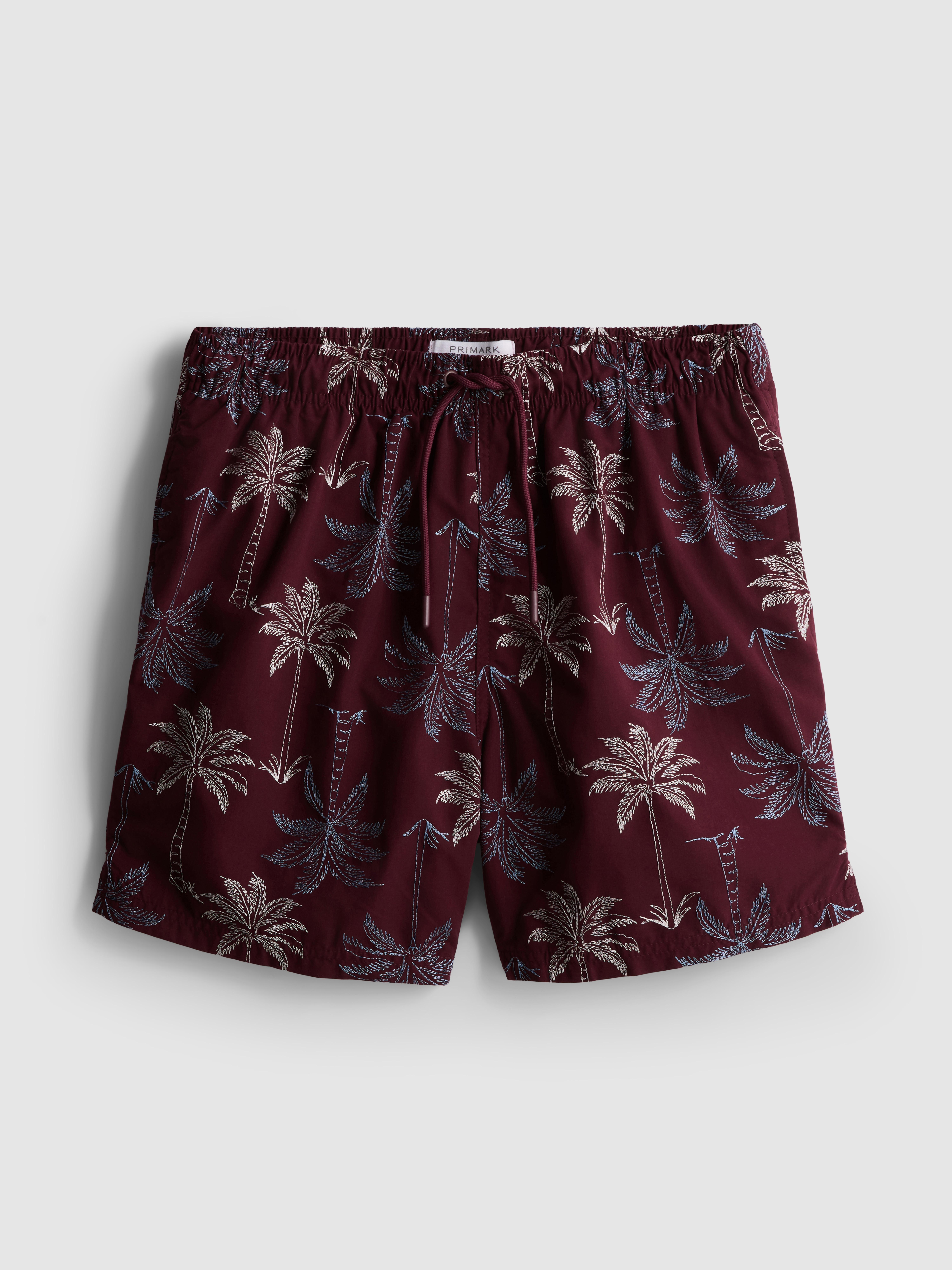 Embroidered Palm Tree Swimming Shorts