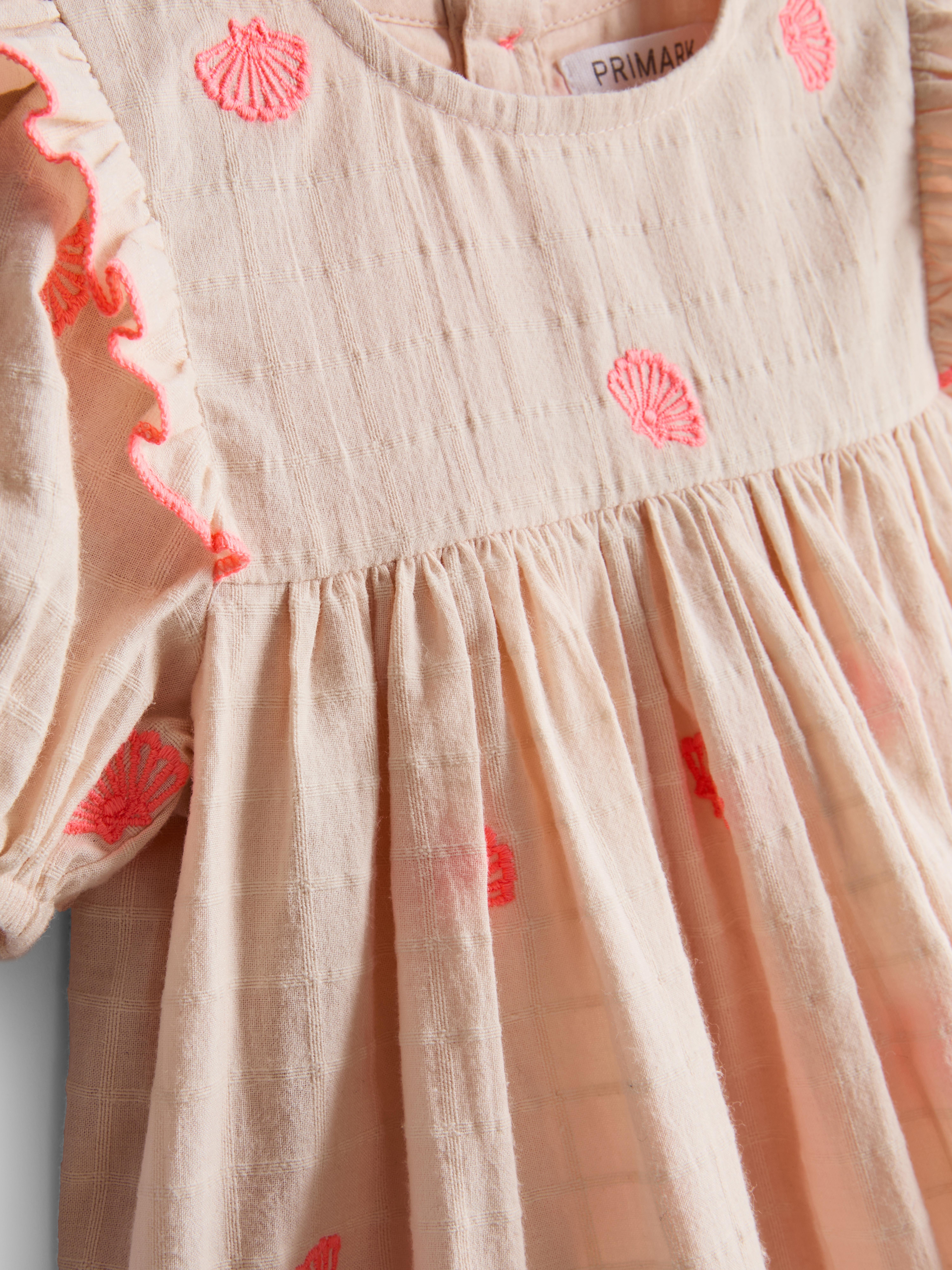 sachin and babi light blue dress Baby Girls Pink 0-18mths | Shell Embroidered Newborn Smock Dress