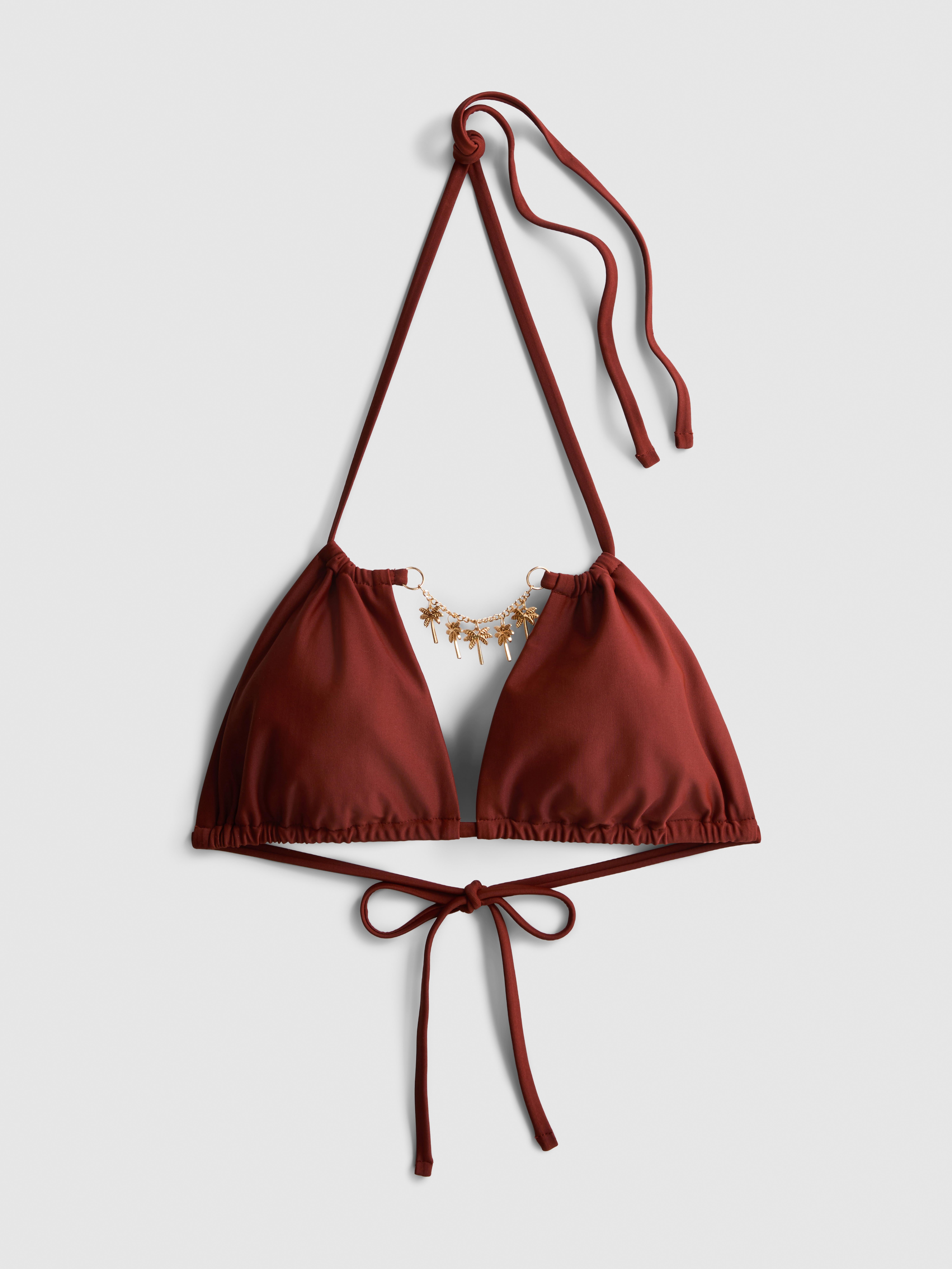Triangelbikinitopje met kettingdetail