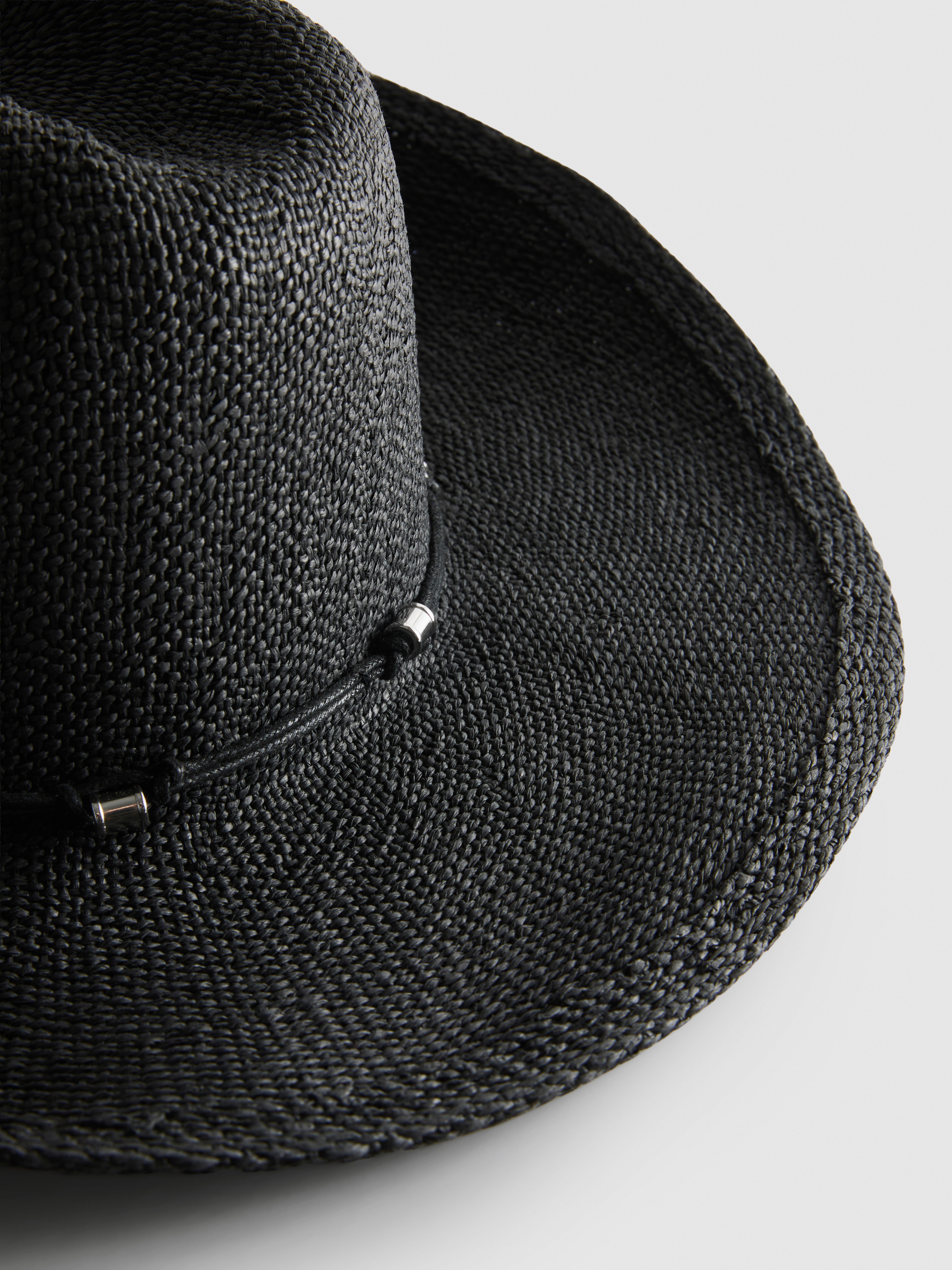 Trimmed Straw Cowboy Hat
