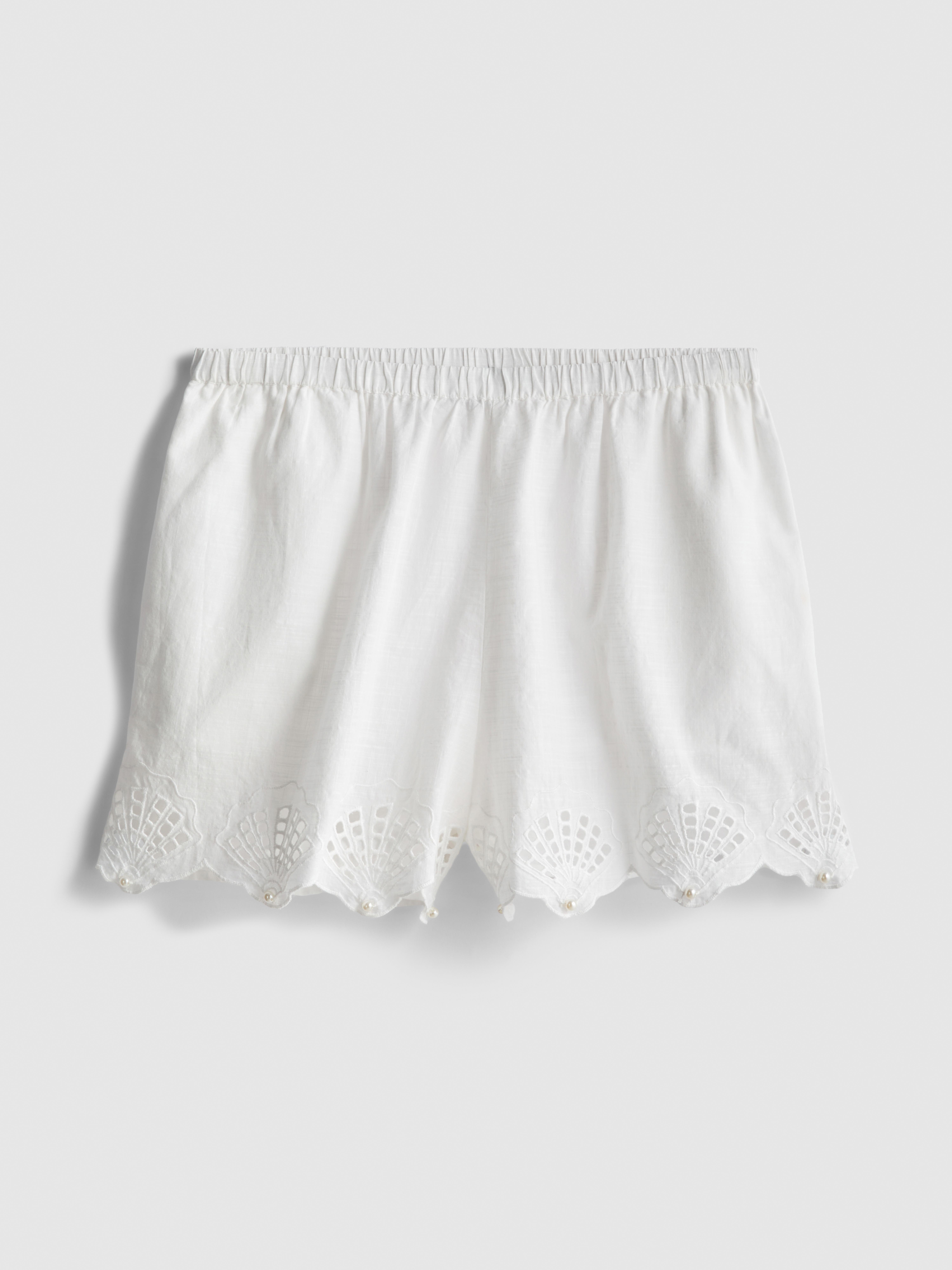 Cotton Shell Cut-Out Beach Shorts