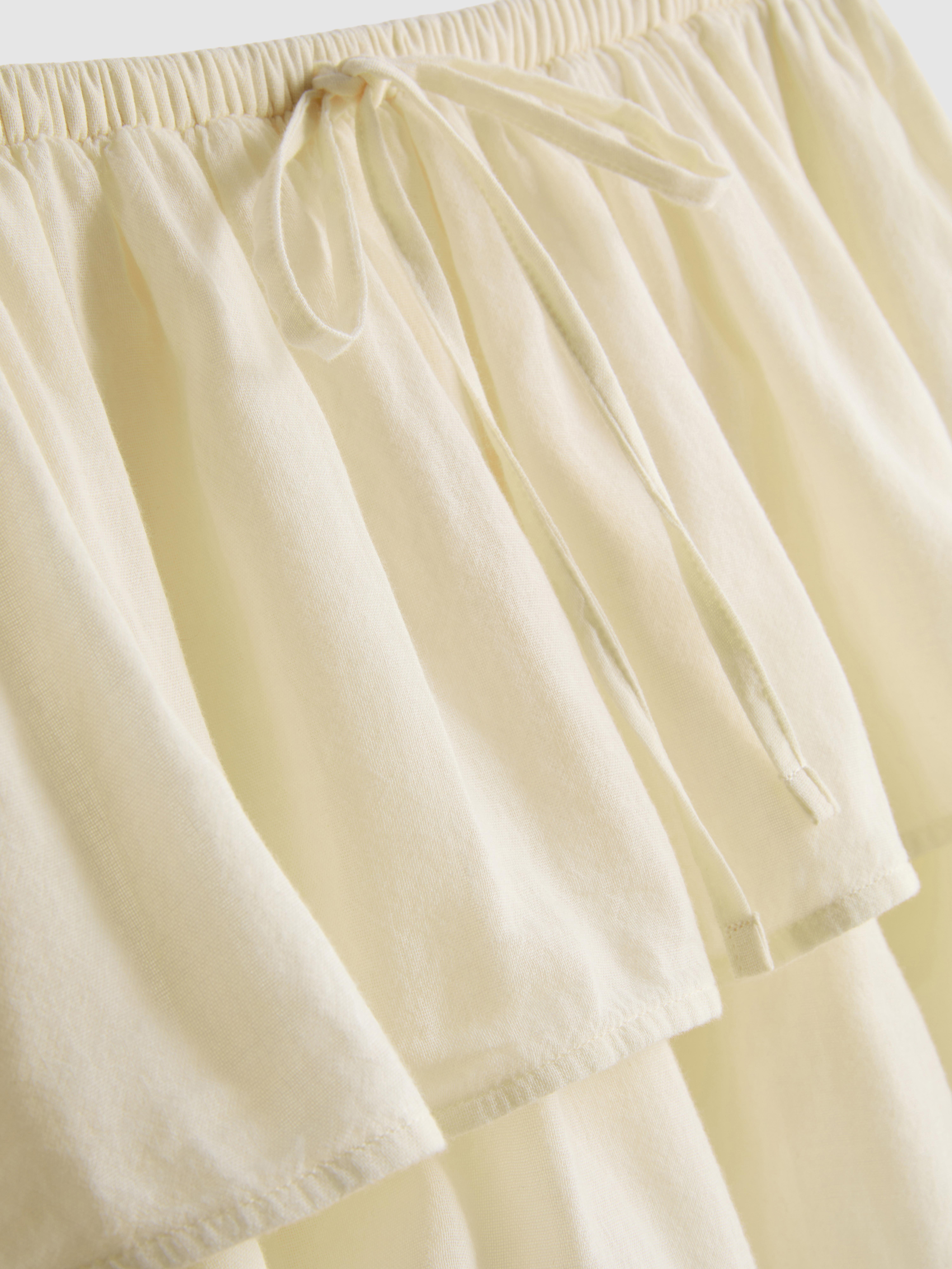 Cotton Tiered Ruffle Mini Skirt