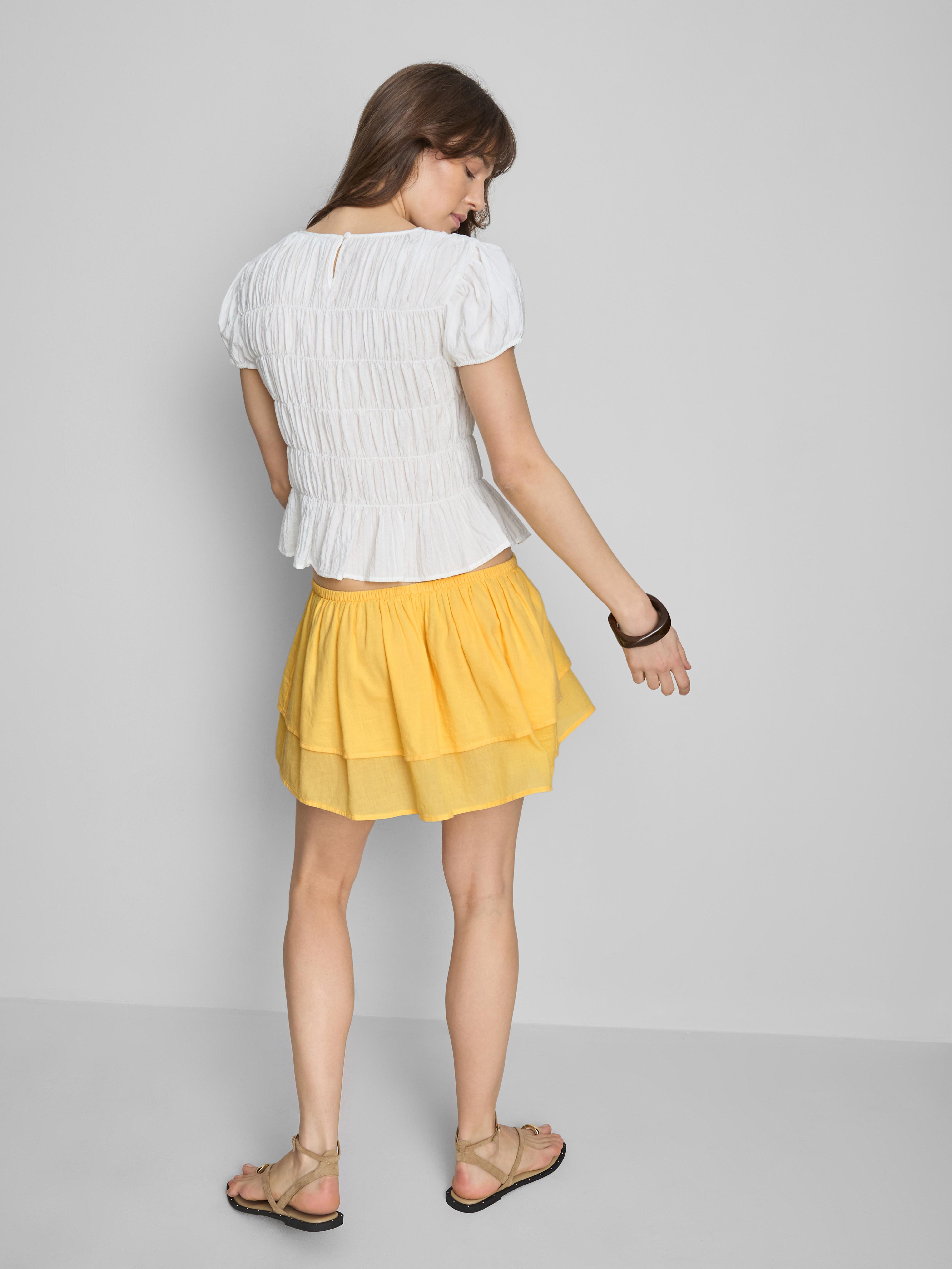 Cotton Tiered Frill Mini Skirt