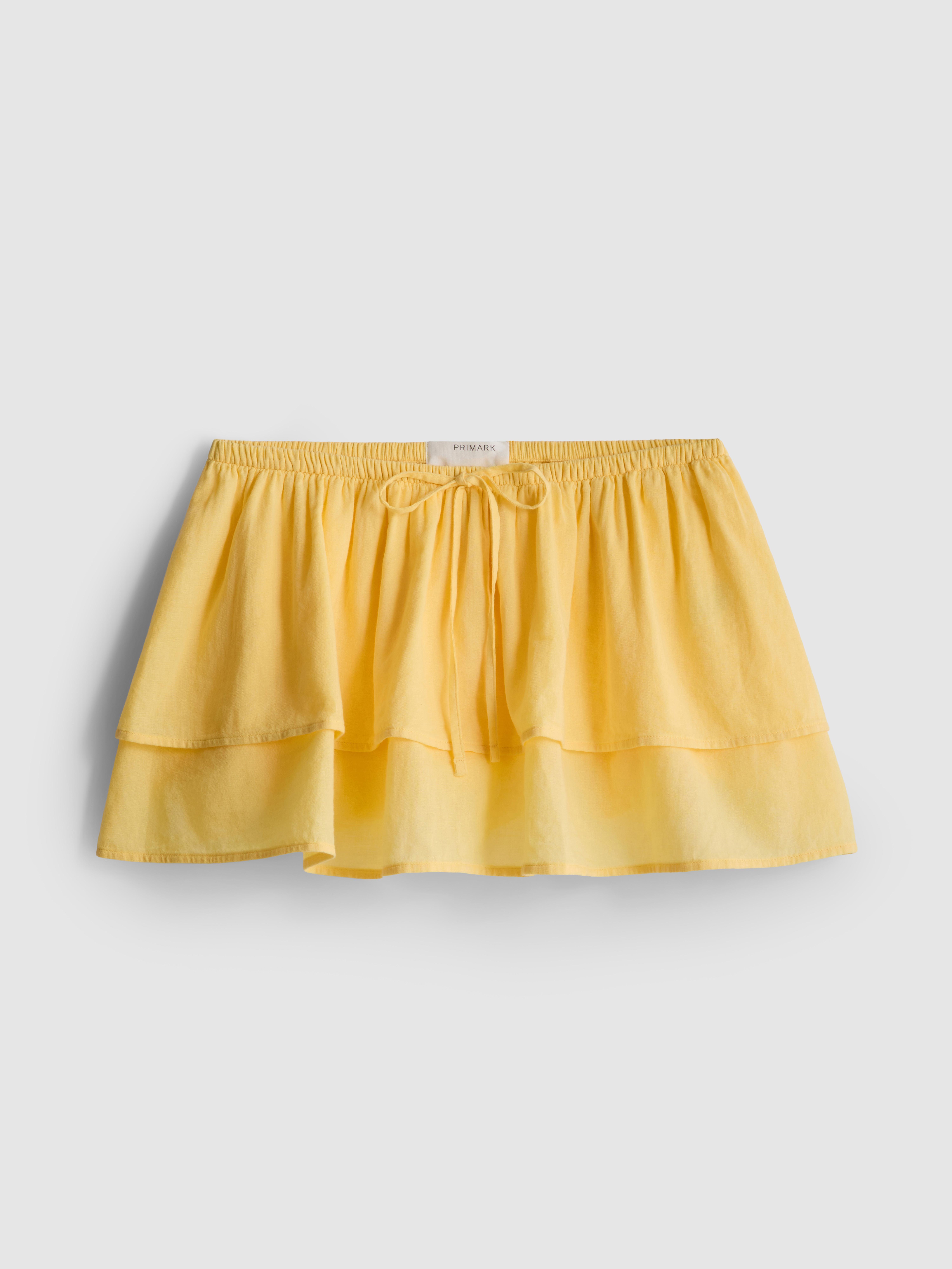 Cotton Tiered Frill Mini Skirt