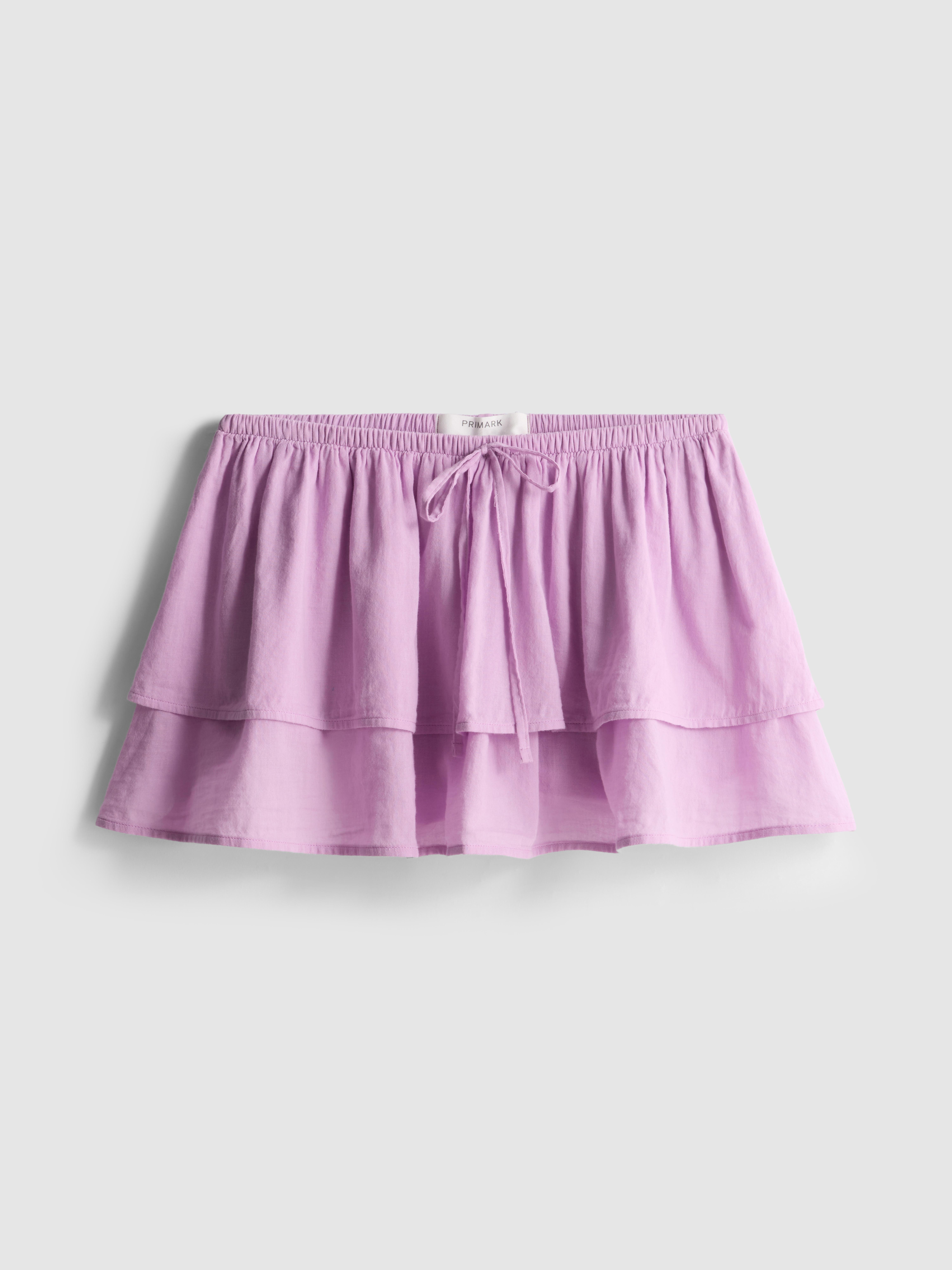 Minigonna in cotone a balze con volant