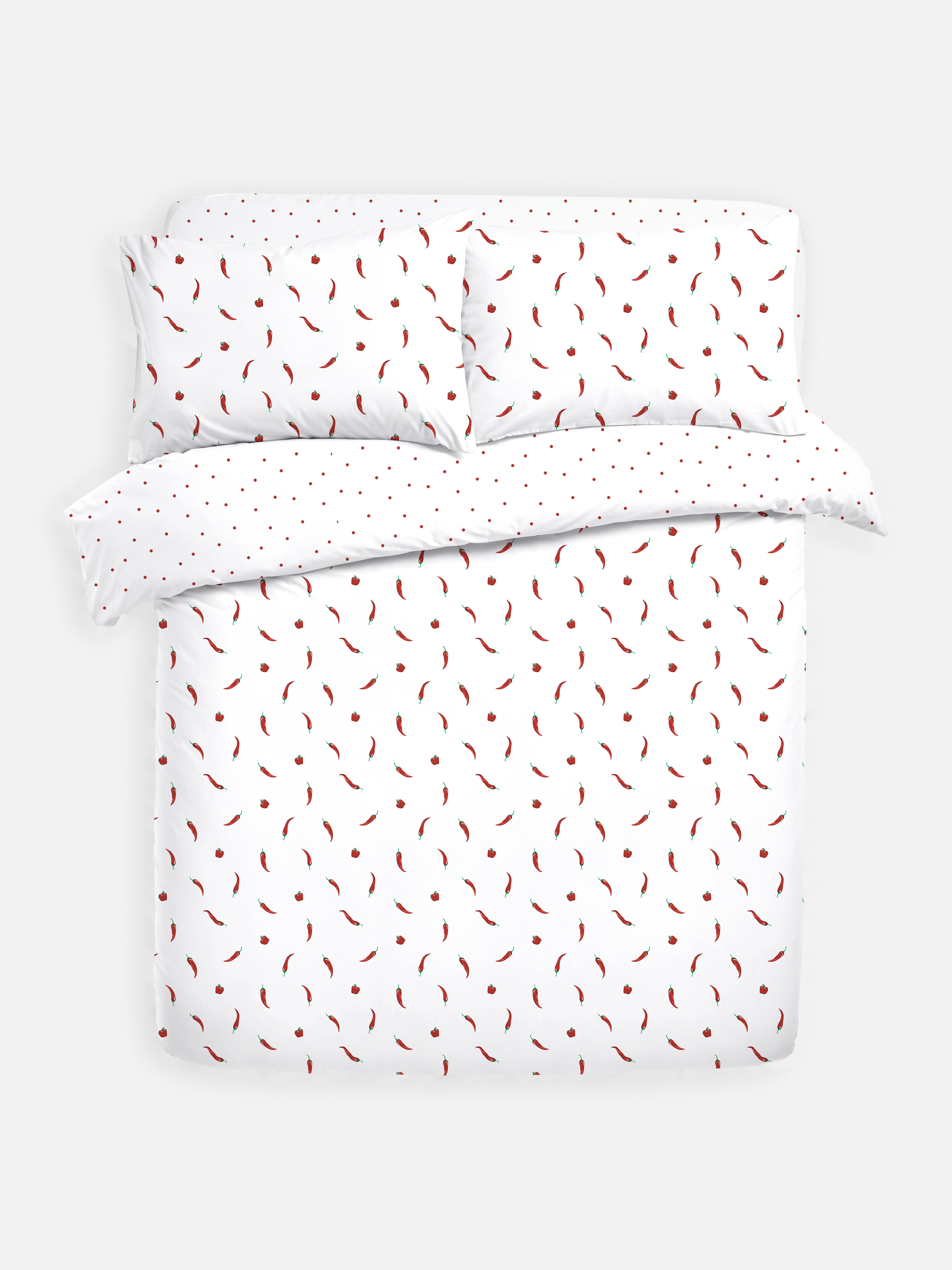 Set de ropa de cama con estampado de guindillas