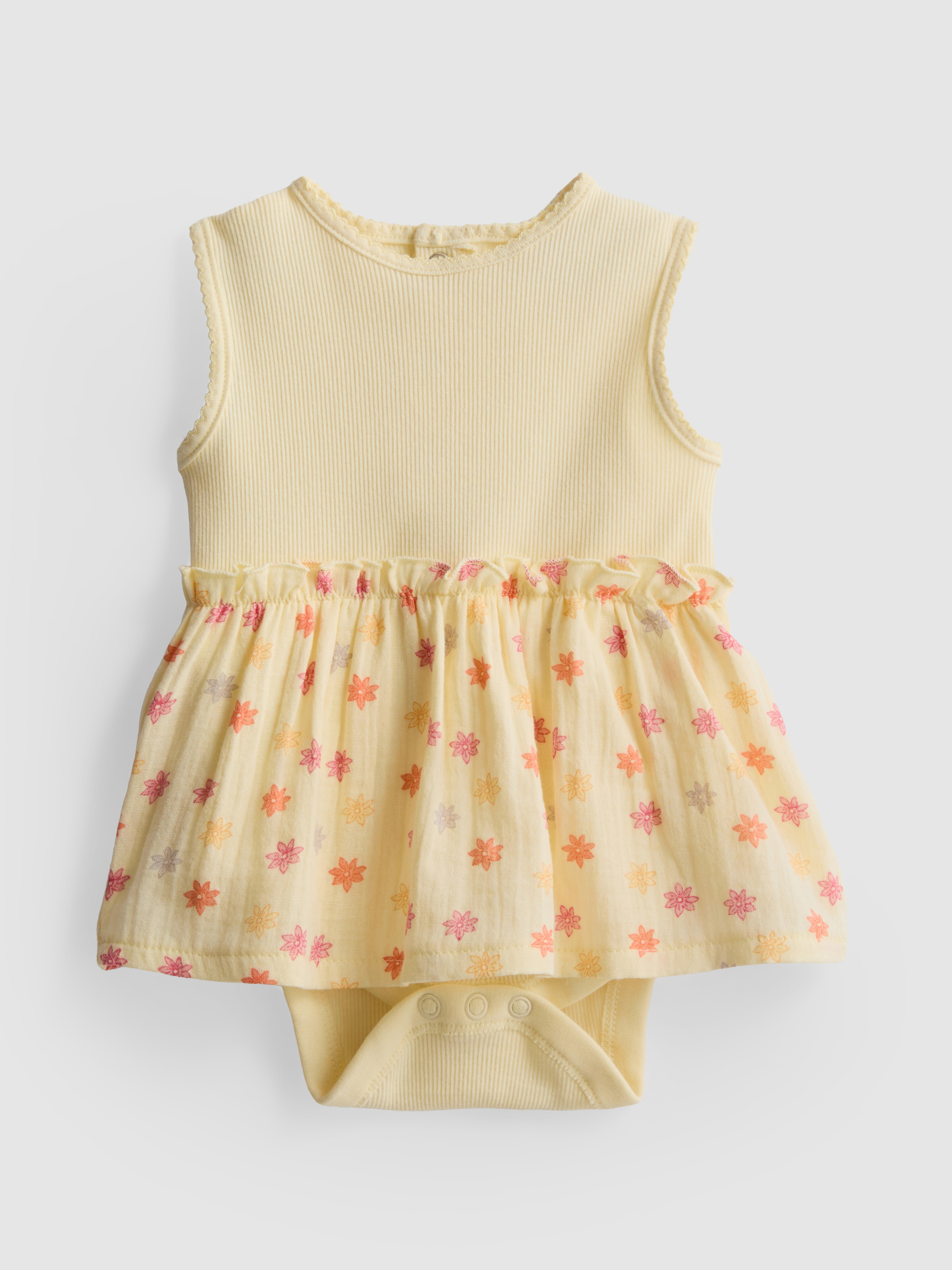 0-18mths | Ribbed Newborn Smock Dress