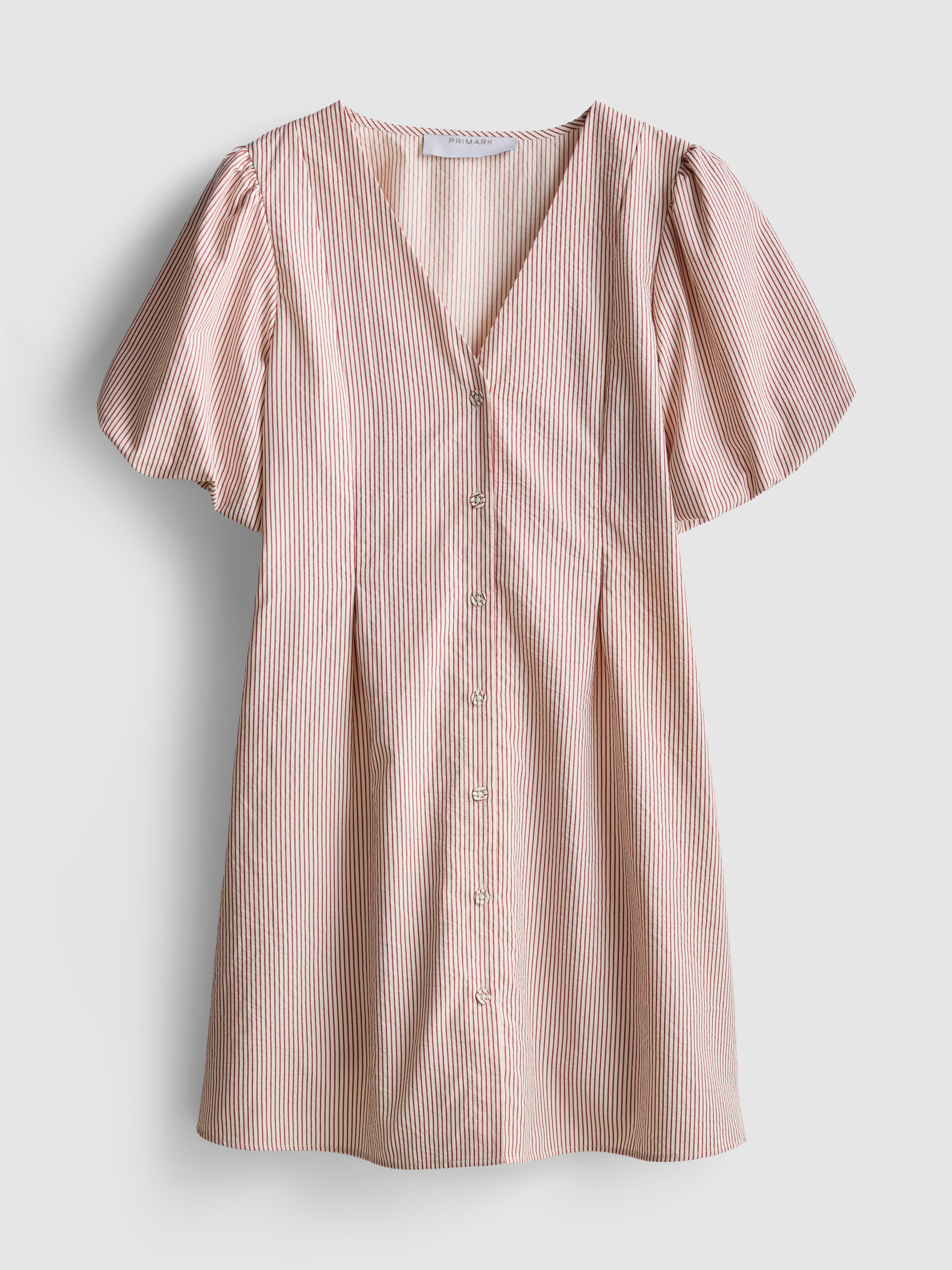 Striped Button-Front Mini Dress