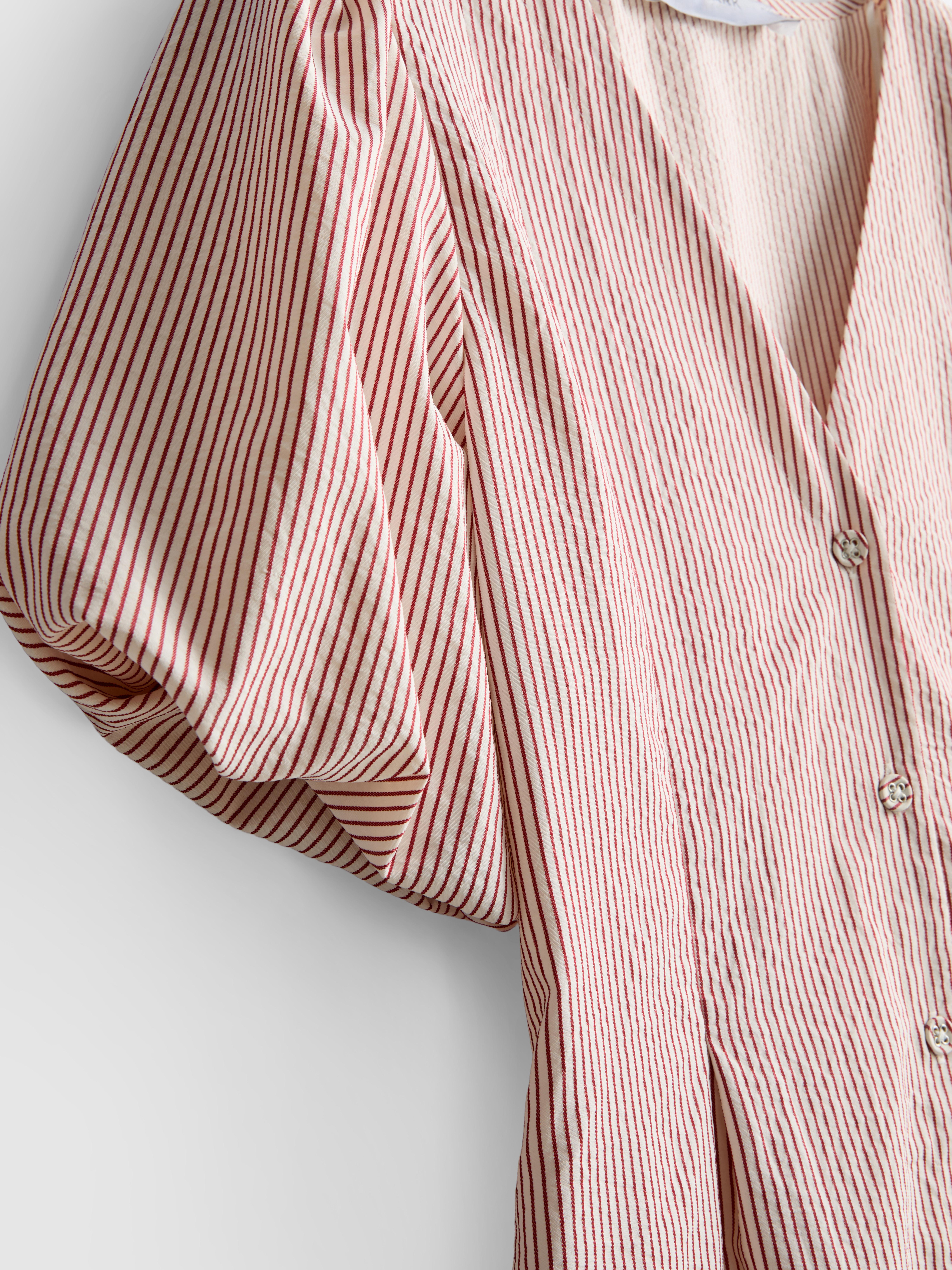 Striped Button-Front Mini Dress
