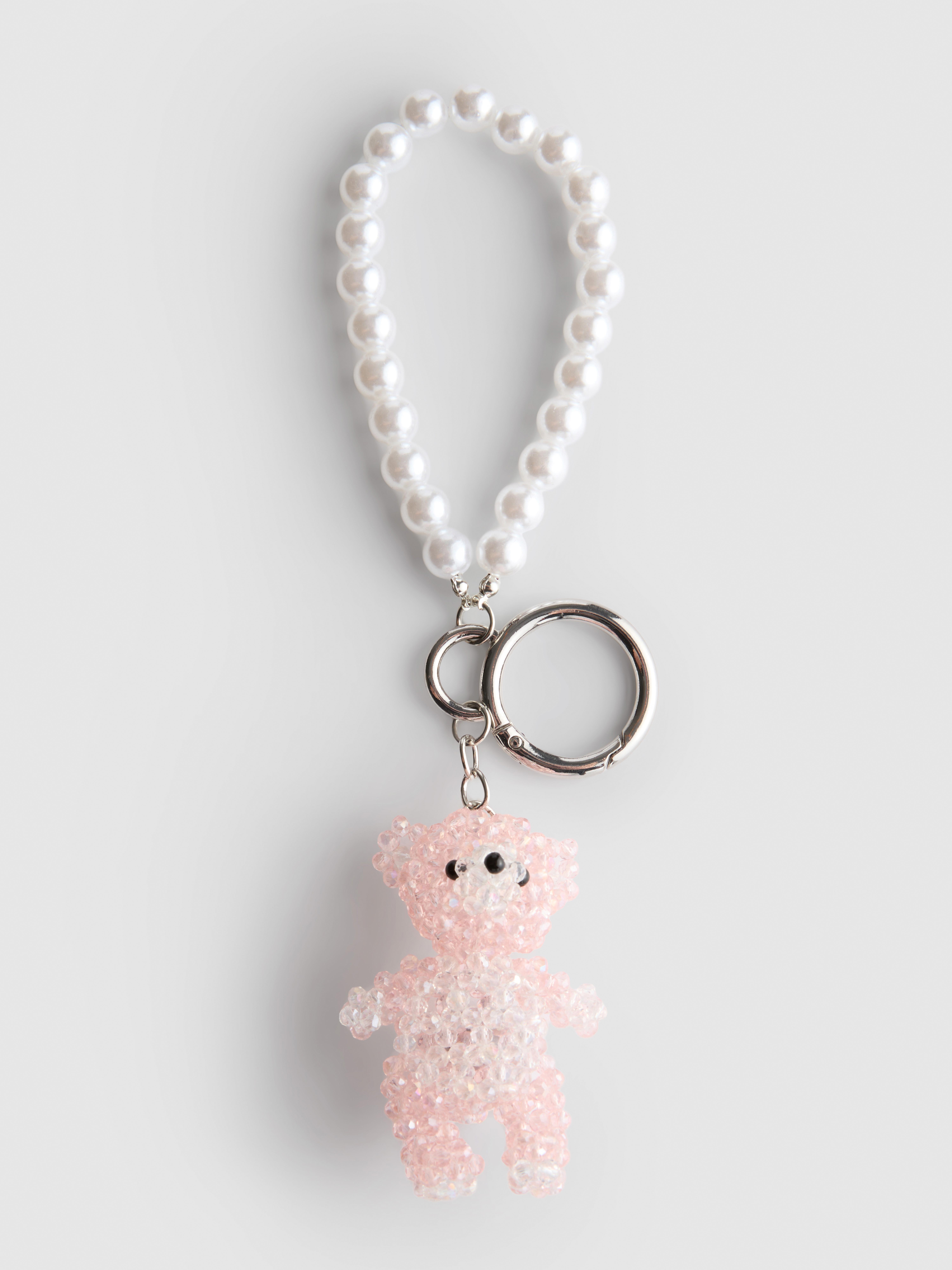 Sleutelhanger met kraaltjes en teddybeer