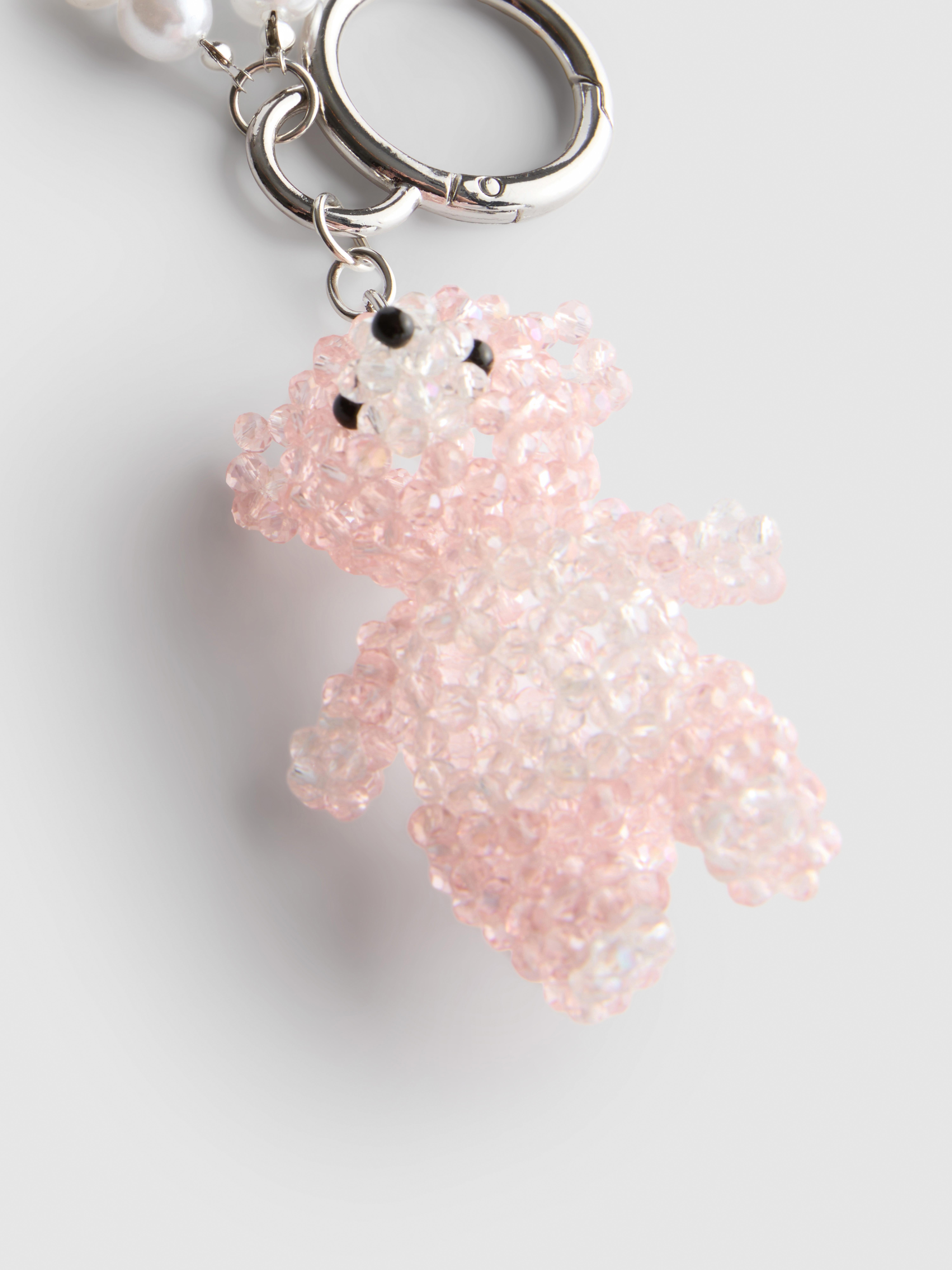 Sleutelhanger met kraaltjes en teddybeer