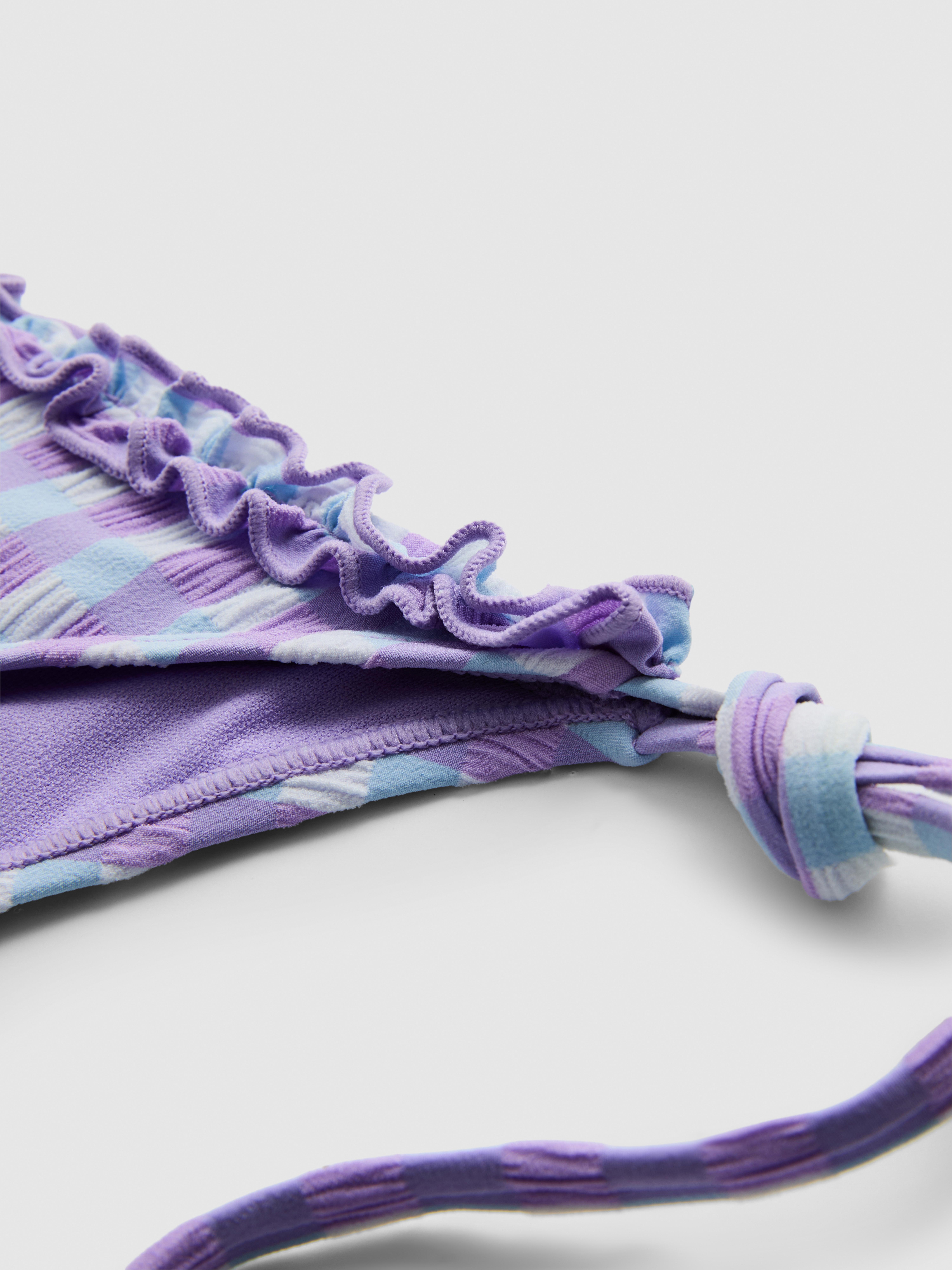 Gingham Ruffle Tie Side Bikini Bottoms