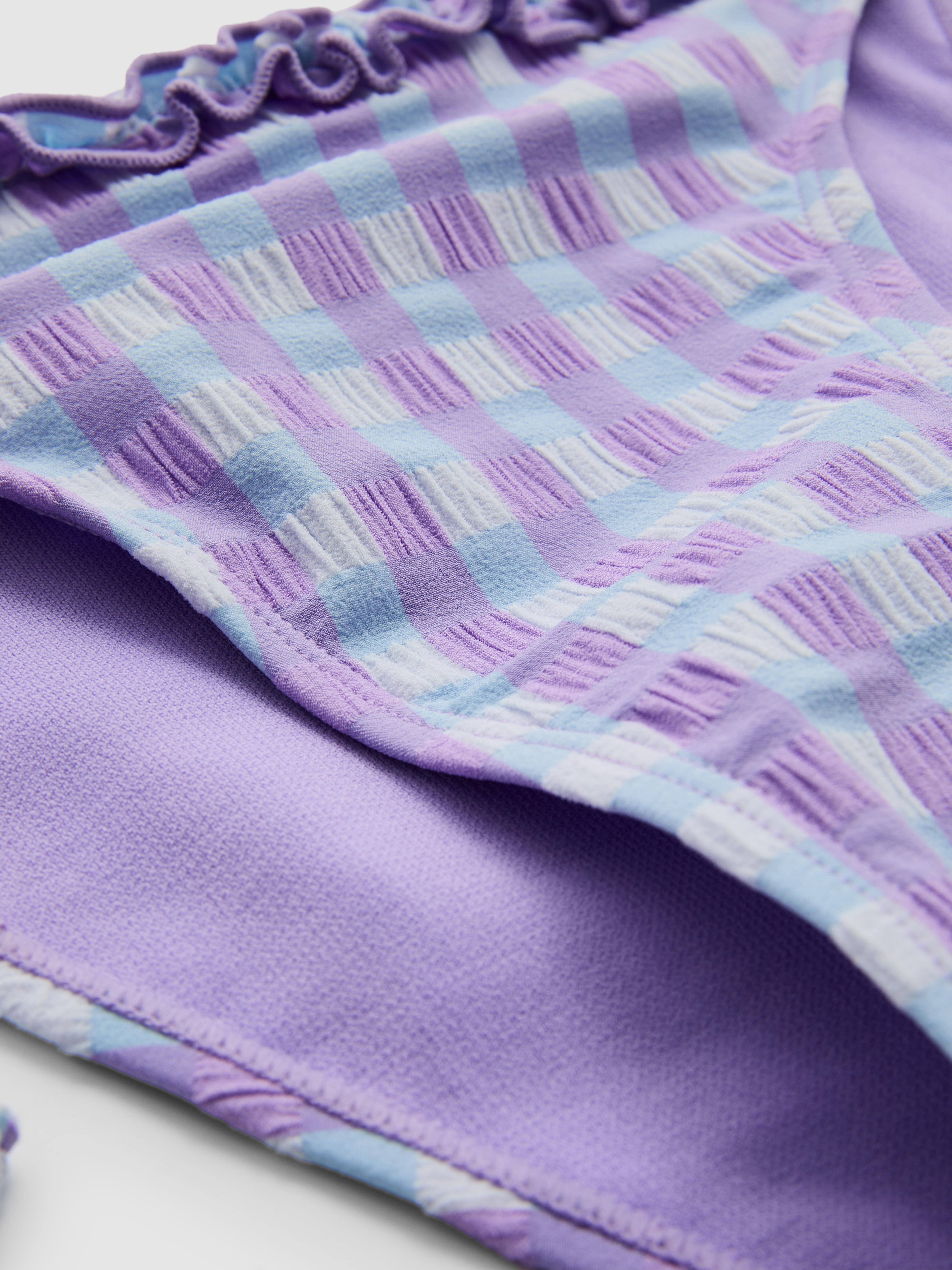 Gingham Ruffle Tie Side Bikini Bottoms