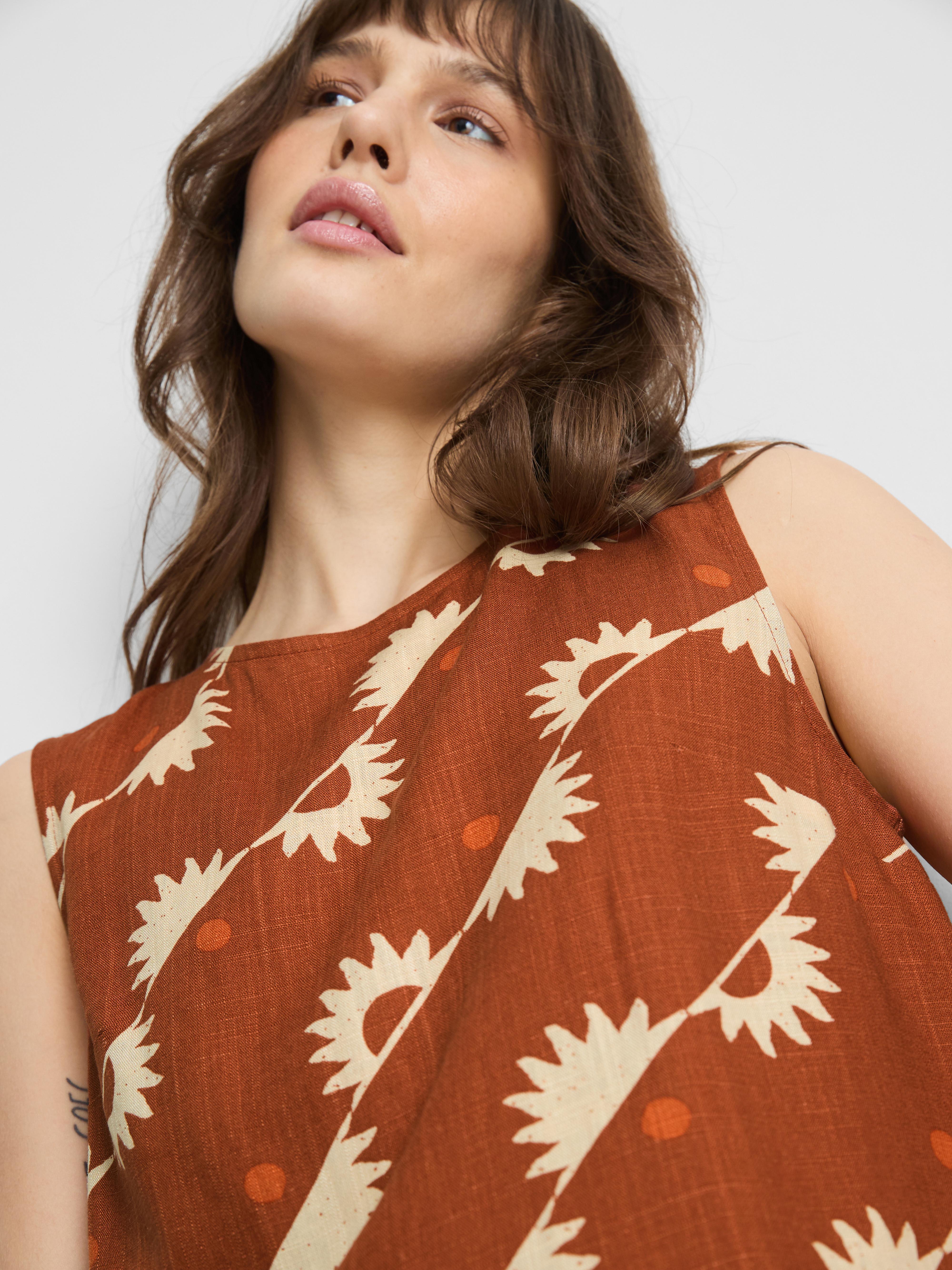 Débardeur en coton mélangé à motif