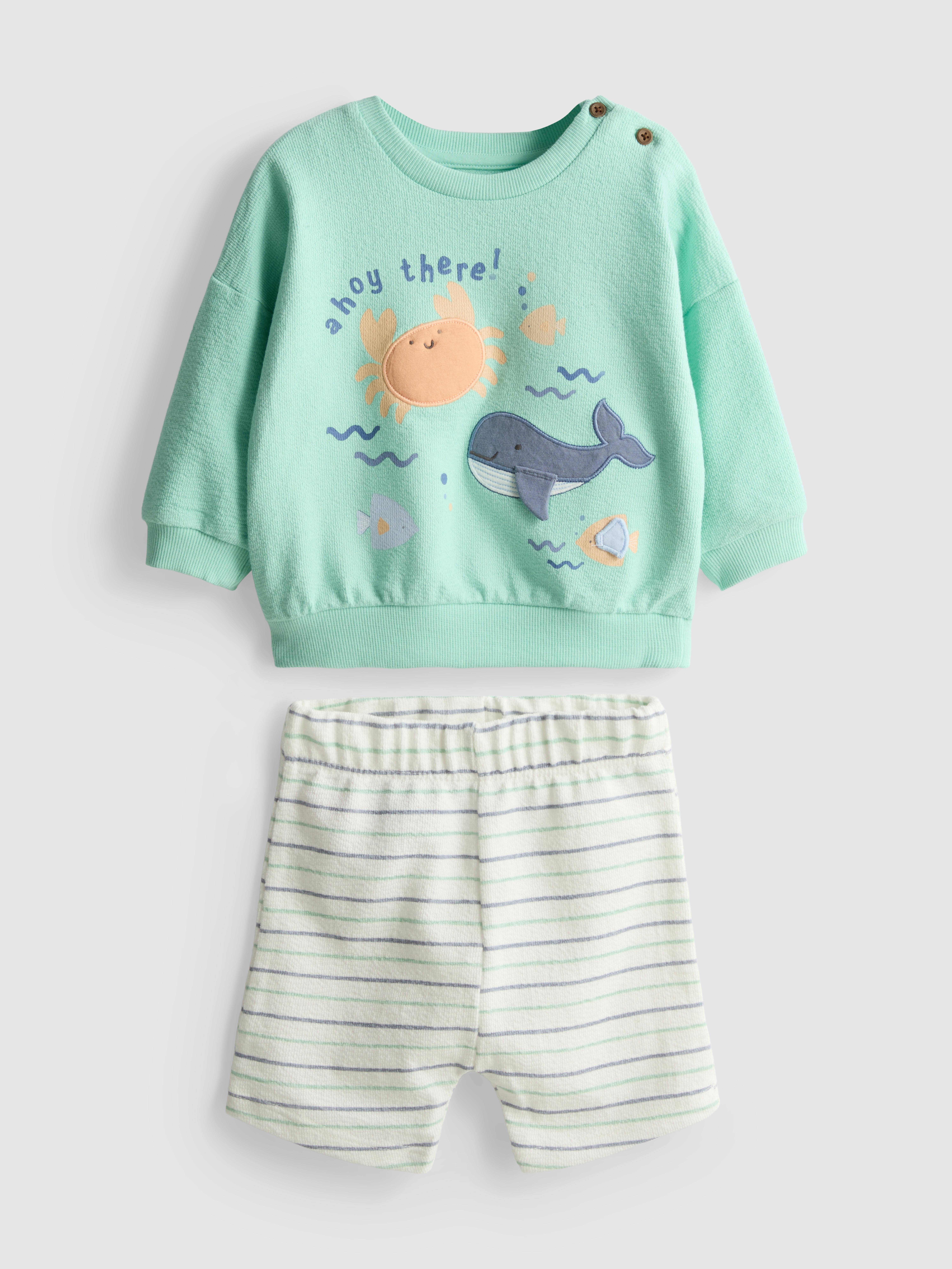 0–18 Monate | Sweatshirt und Shorts im Set für Neugeborene