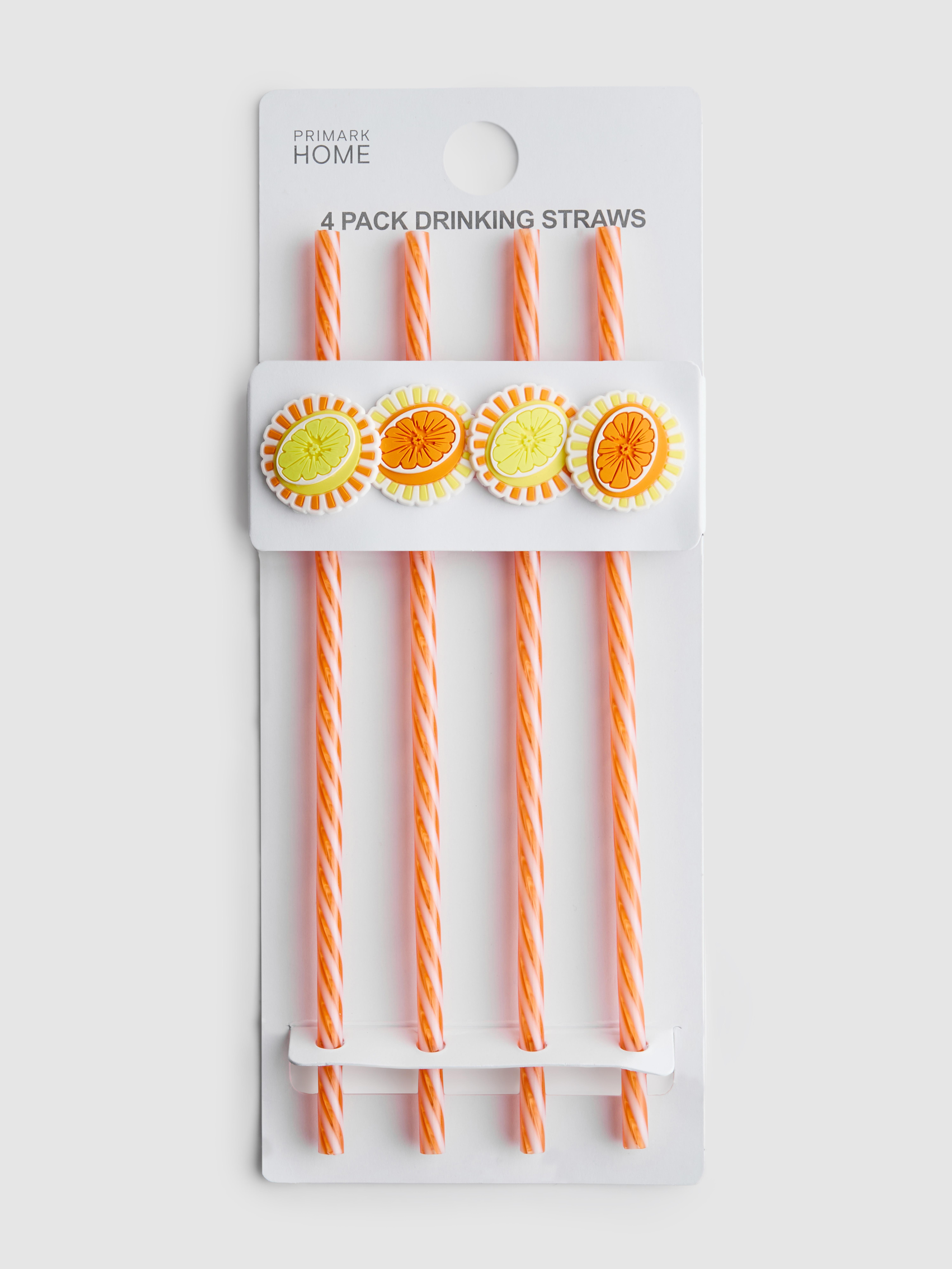 4pk Fruit Slice Novelty Straws