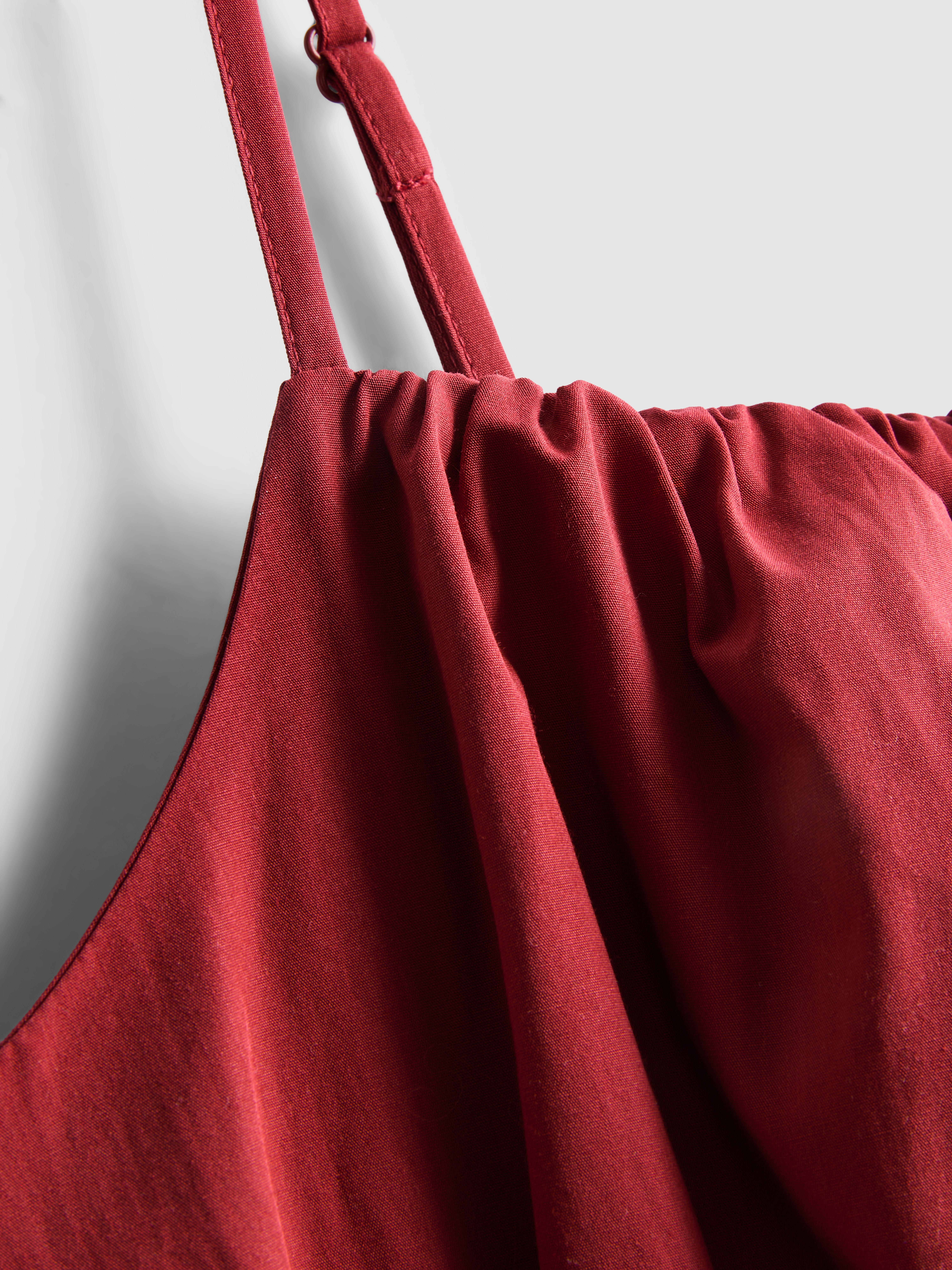 Ruched Cotton Poplin Cami Top