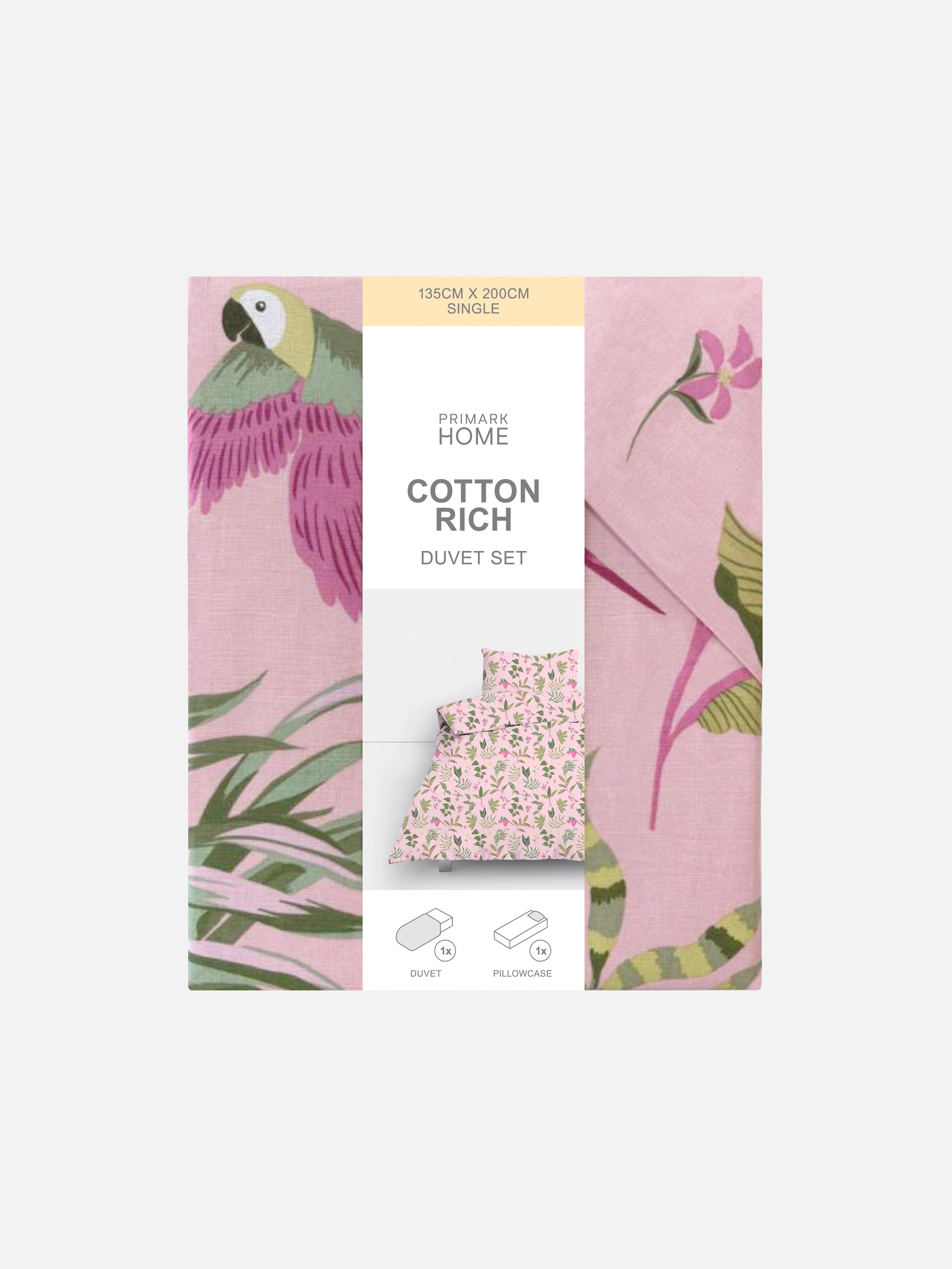 Tropical Floral Single Duvet Cover Set