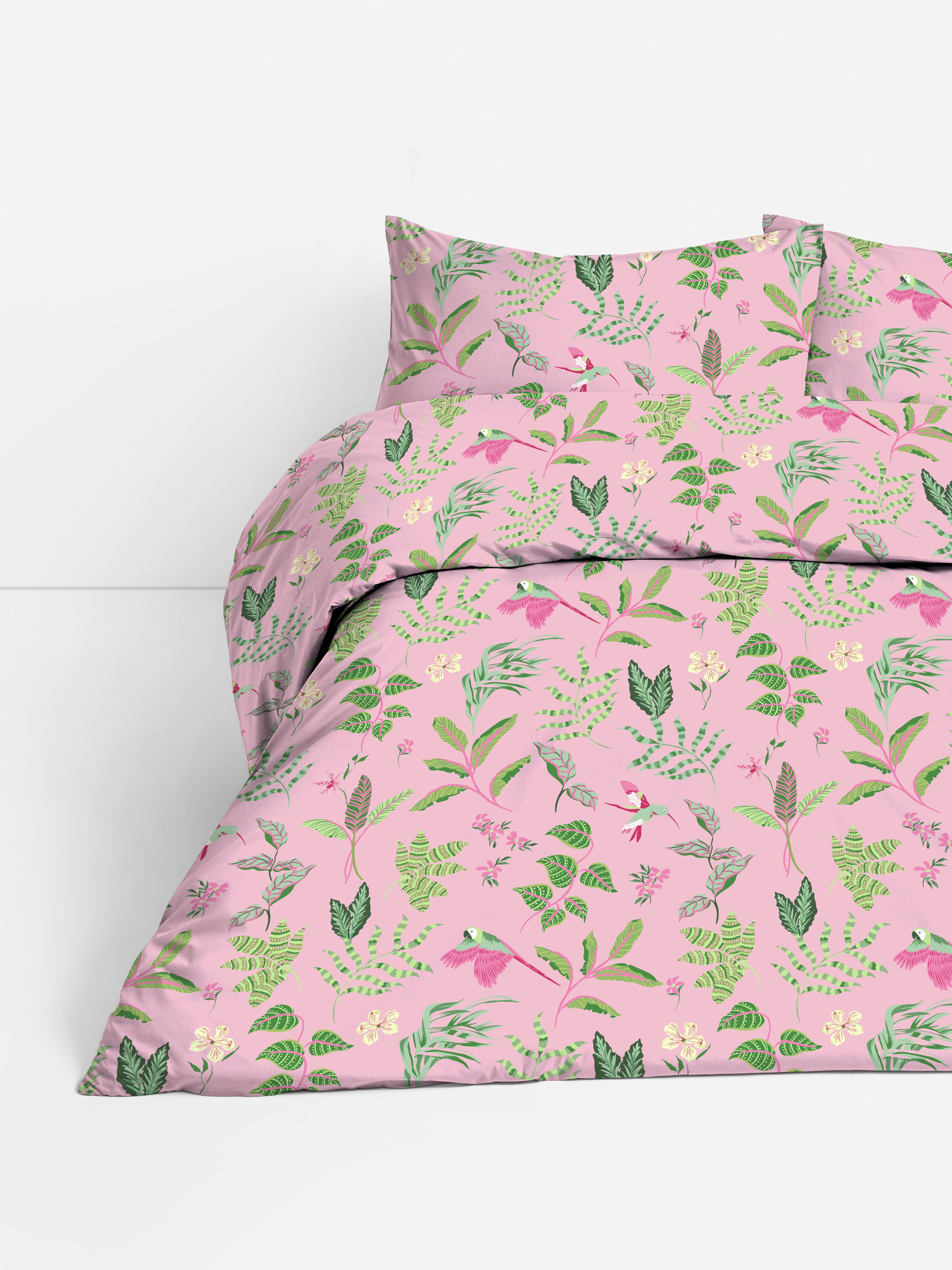 Tropical Floral Double Duvet Cover Set